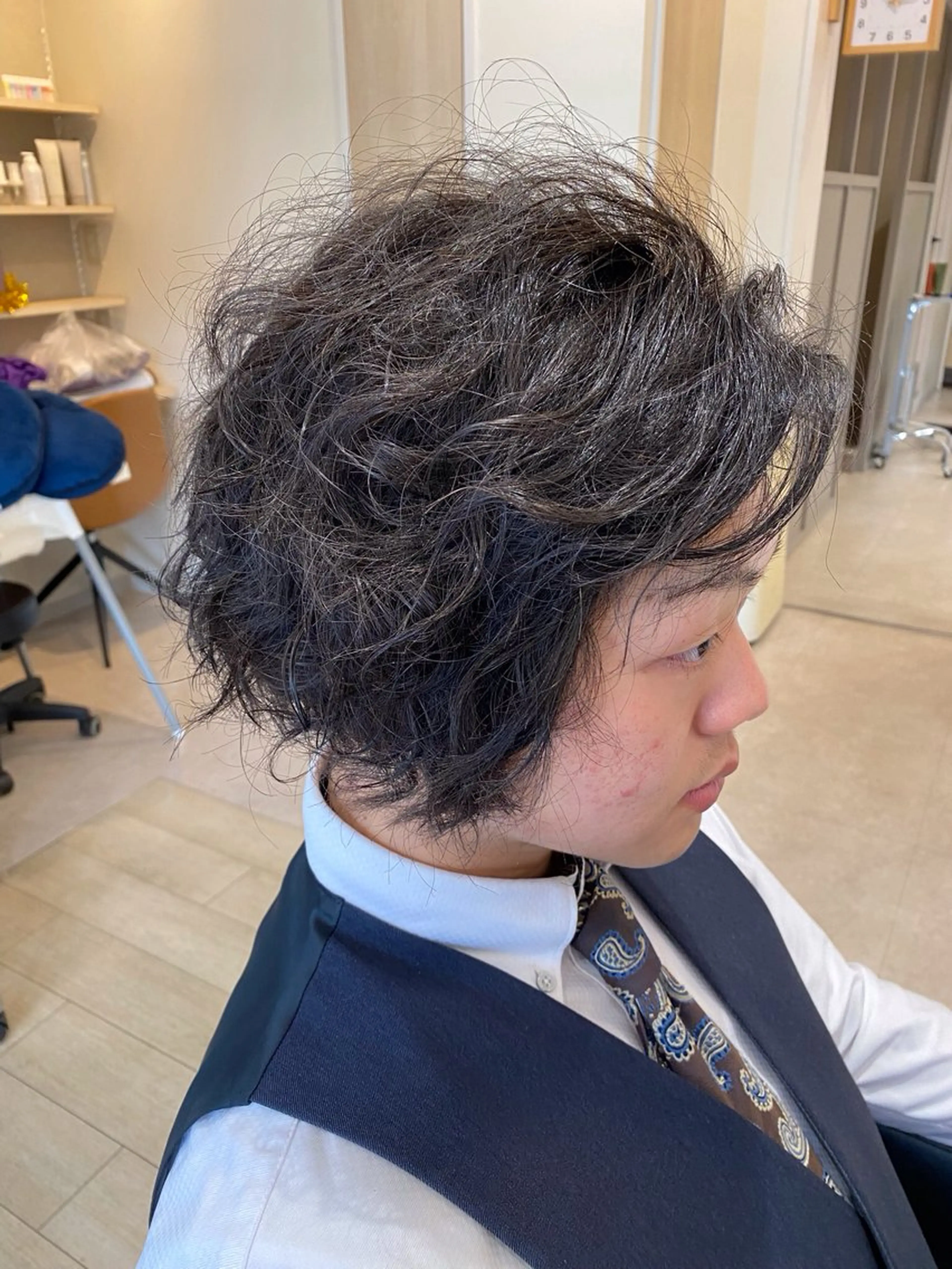 メンズ カット パーマ 川元 雄貴のヘアスタイル