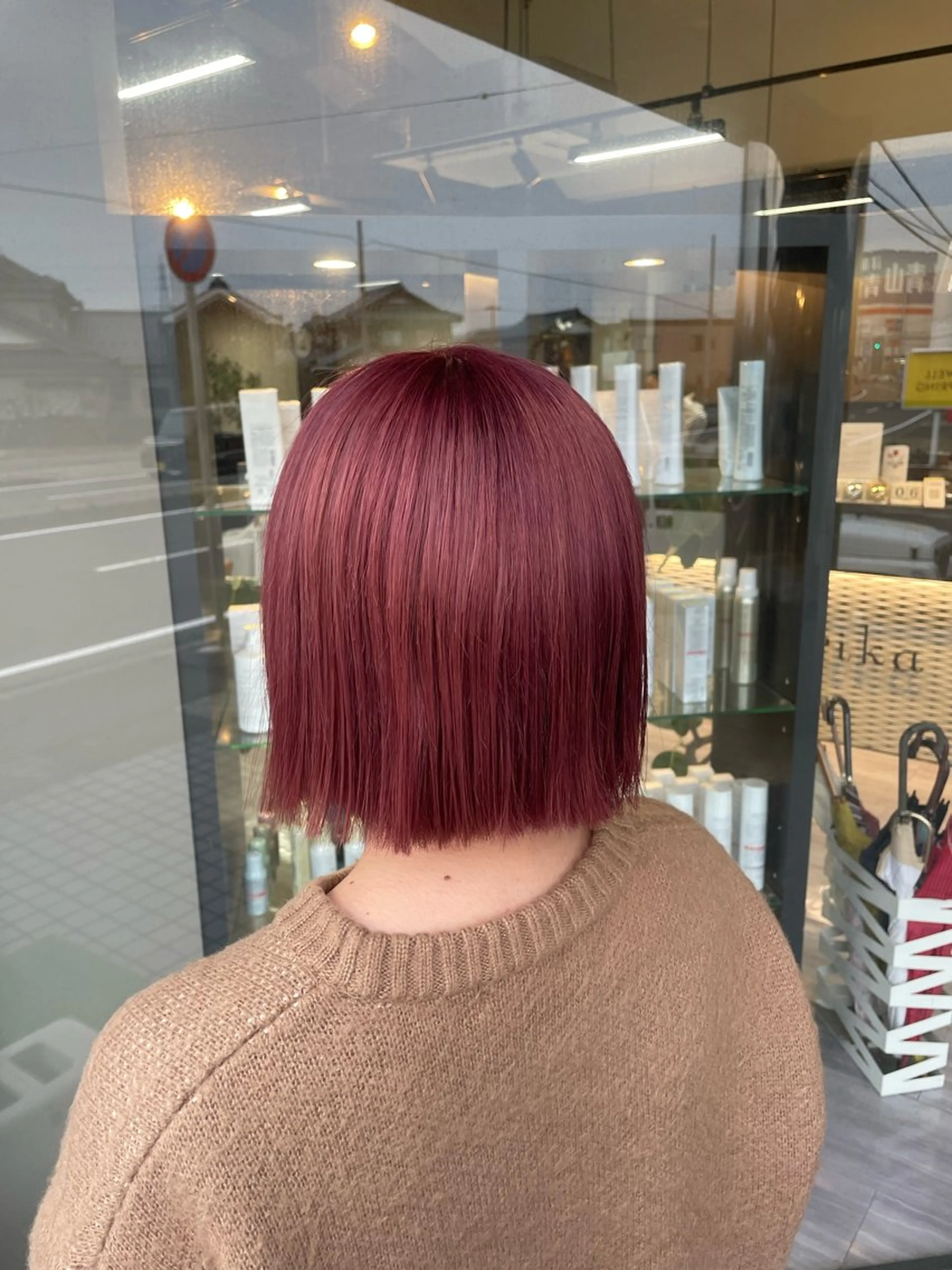 ミディアム カラー ブリーチ ダブルカラー ブリーチなしカラー ピンクカラー ボブ coto かつみひろこのヘアスタイル