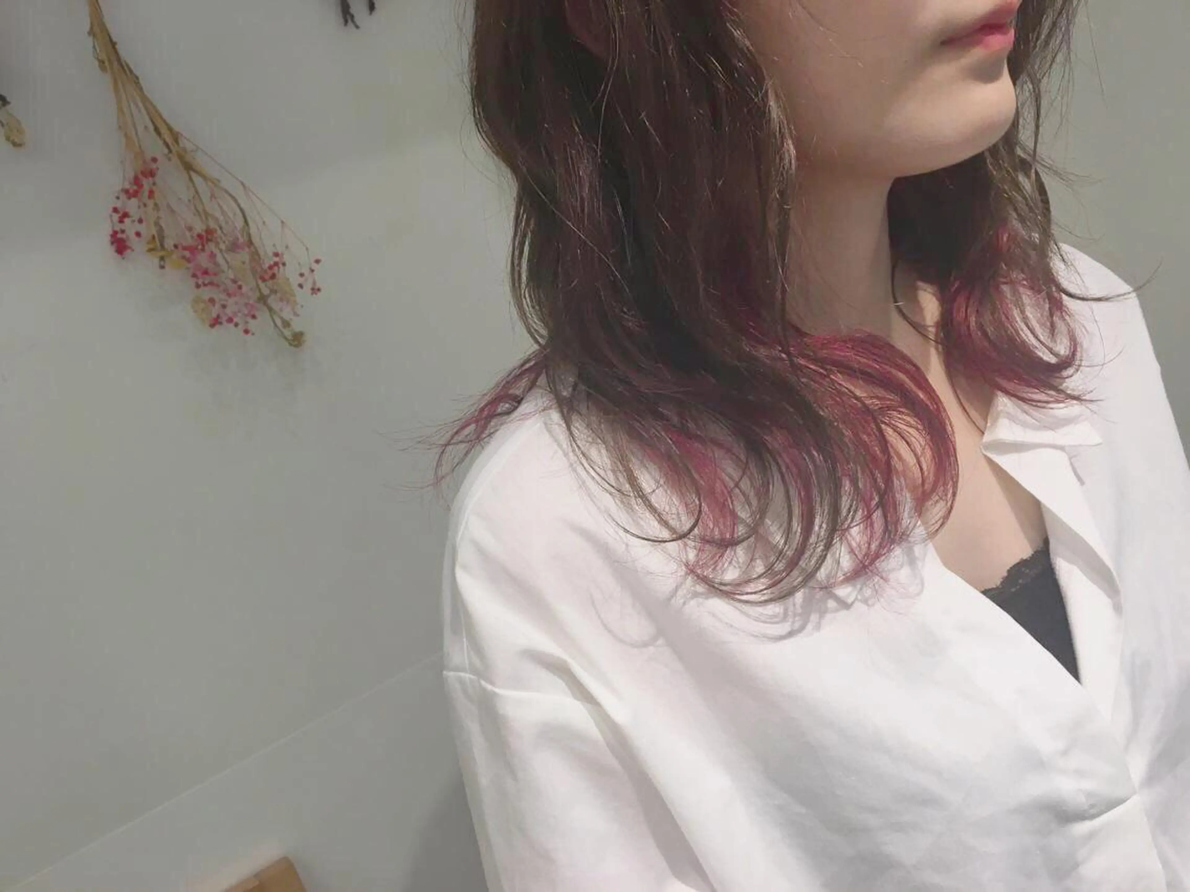 セミロング カラー ヘアアレンジ 白髪ぼかしハイライト 茗荷谷駅徒歩2分のヘアスタイル