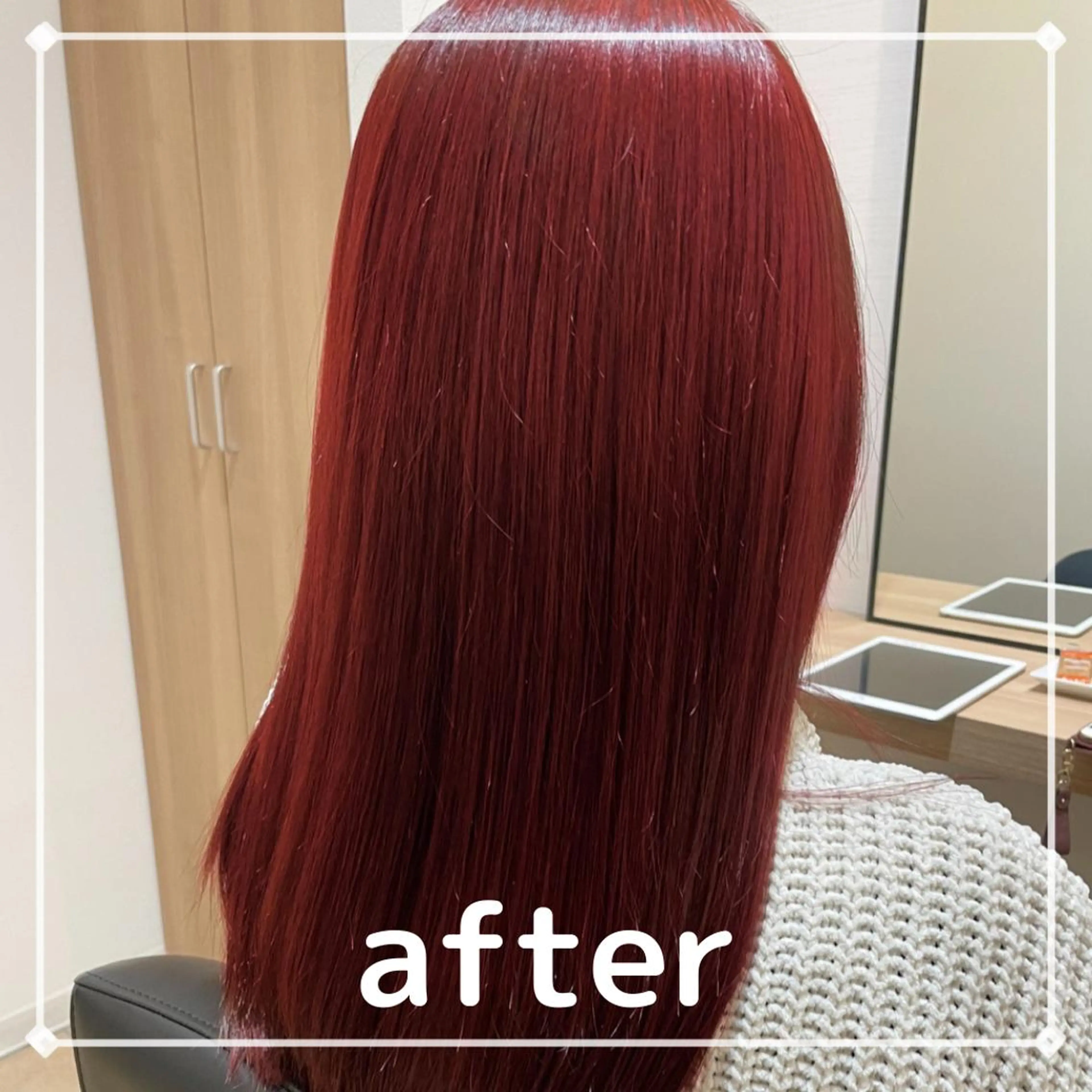 ロング カラー レッドカラー GO TODAY シェアサロン 原宿Verno店所属・髪質改善/ブリーチ/ ボブ特化/よしきのヘアスタイル