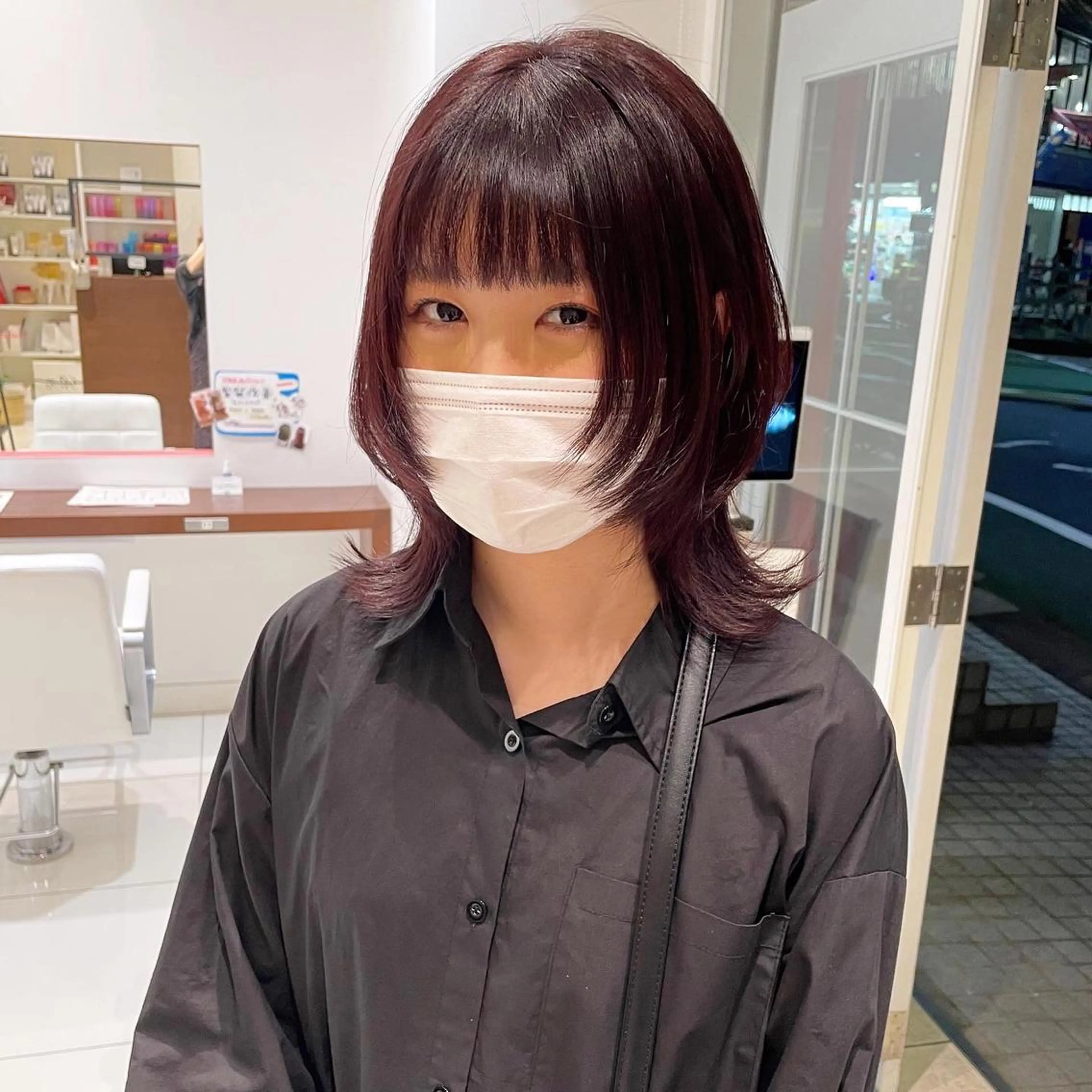 ミディアム カラー ウルフカット ハッシュカット/七海のヘアスタイル
