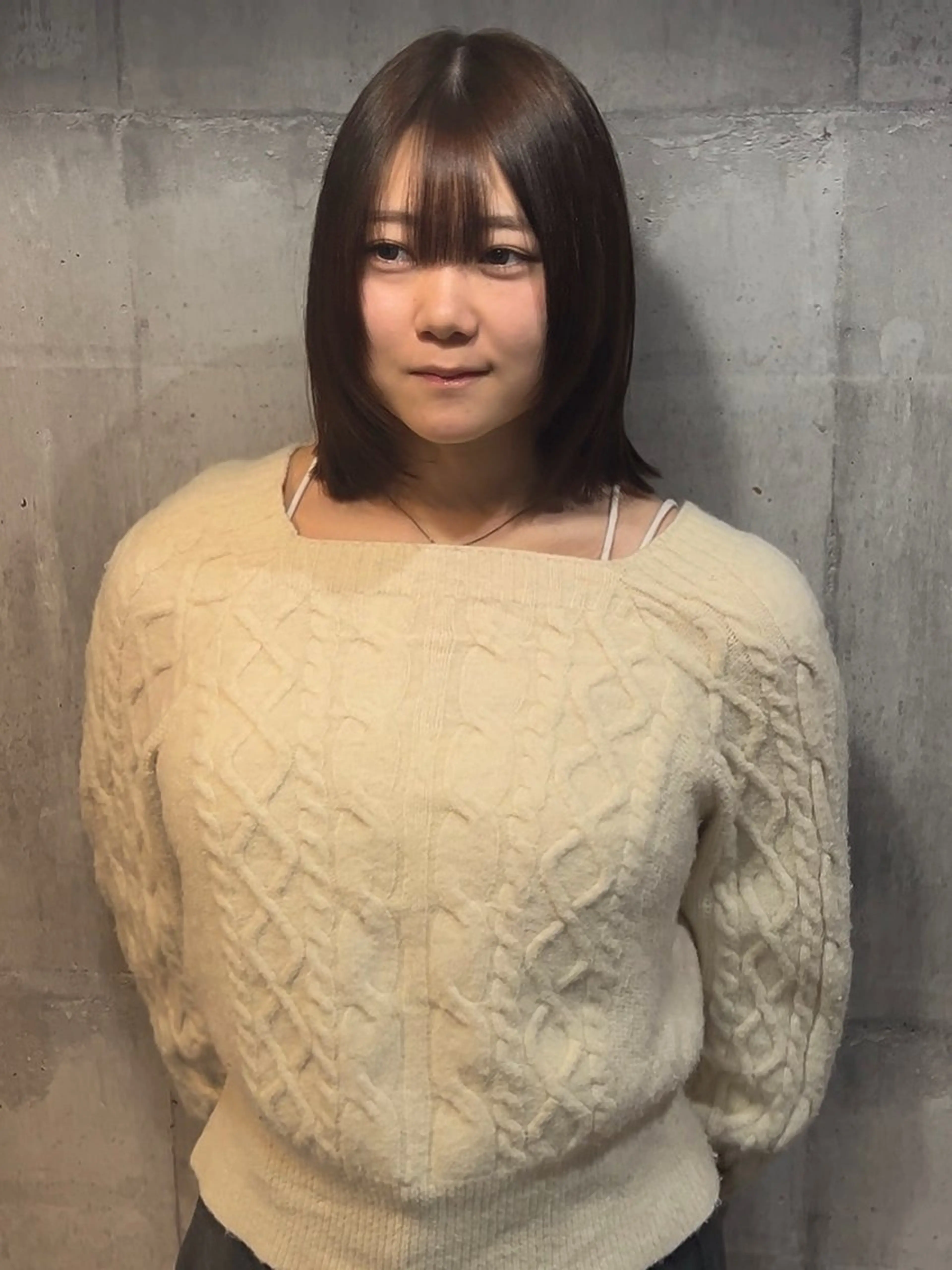 ミディアム カラー レイヤーカット 熊谷　ハッシュカット レイヤーカットのヘアスタイル