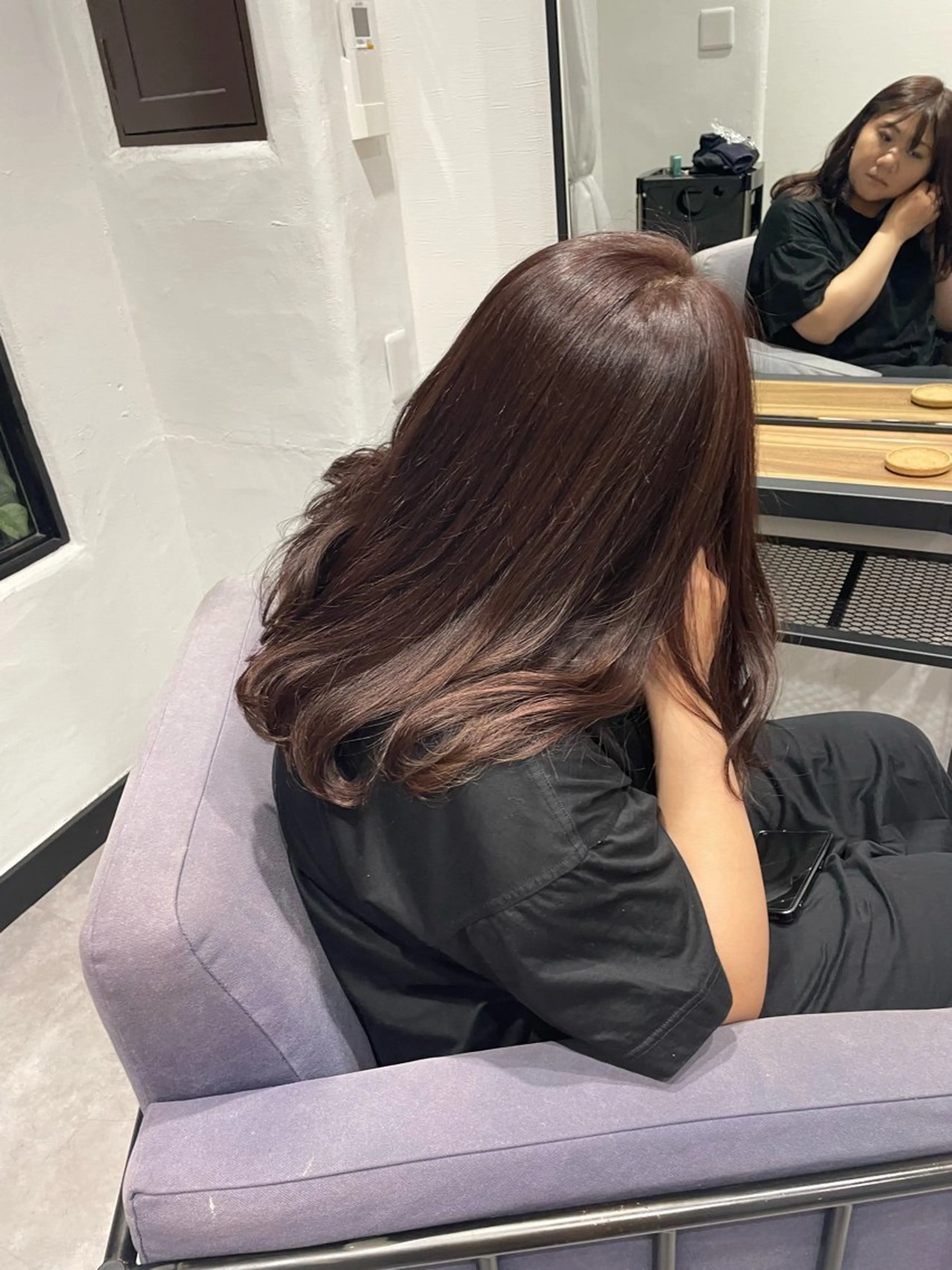 ミディアム ラベンダーベージュ ピンクラベンダー 木村 あかりのヘアスタイル