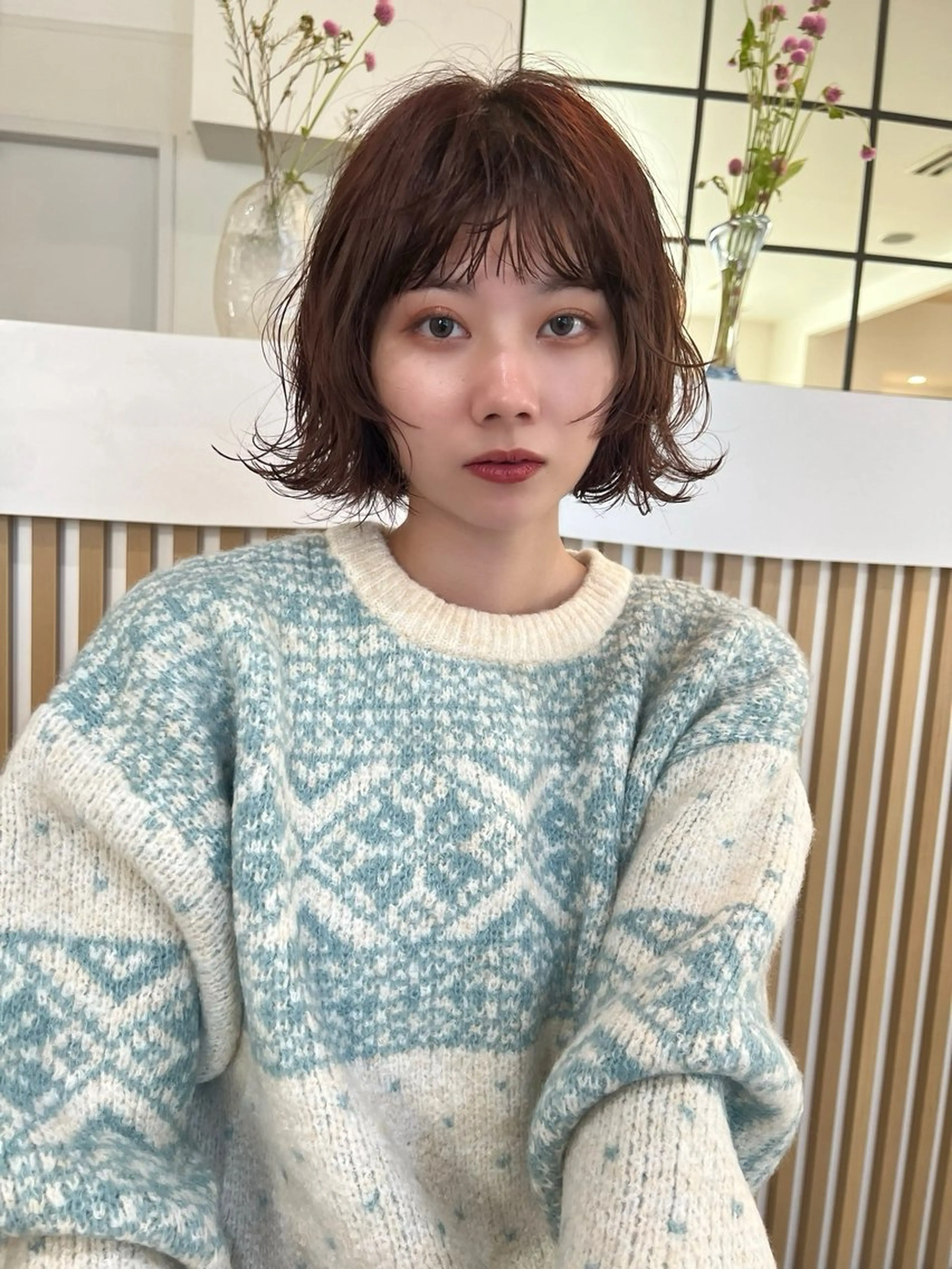 ミディアム パーマ カット パーマ 羽田 ひろむのヘアスタイル
