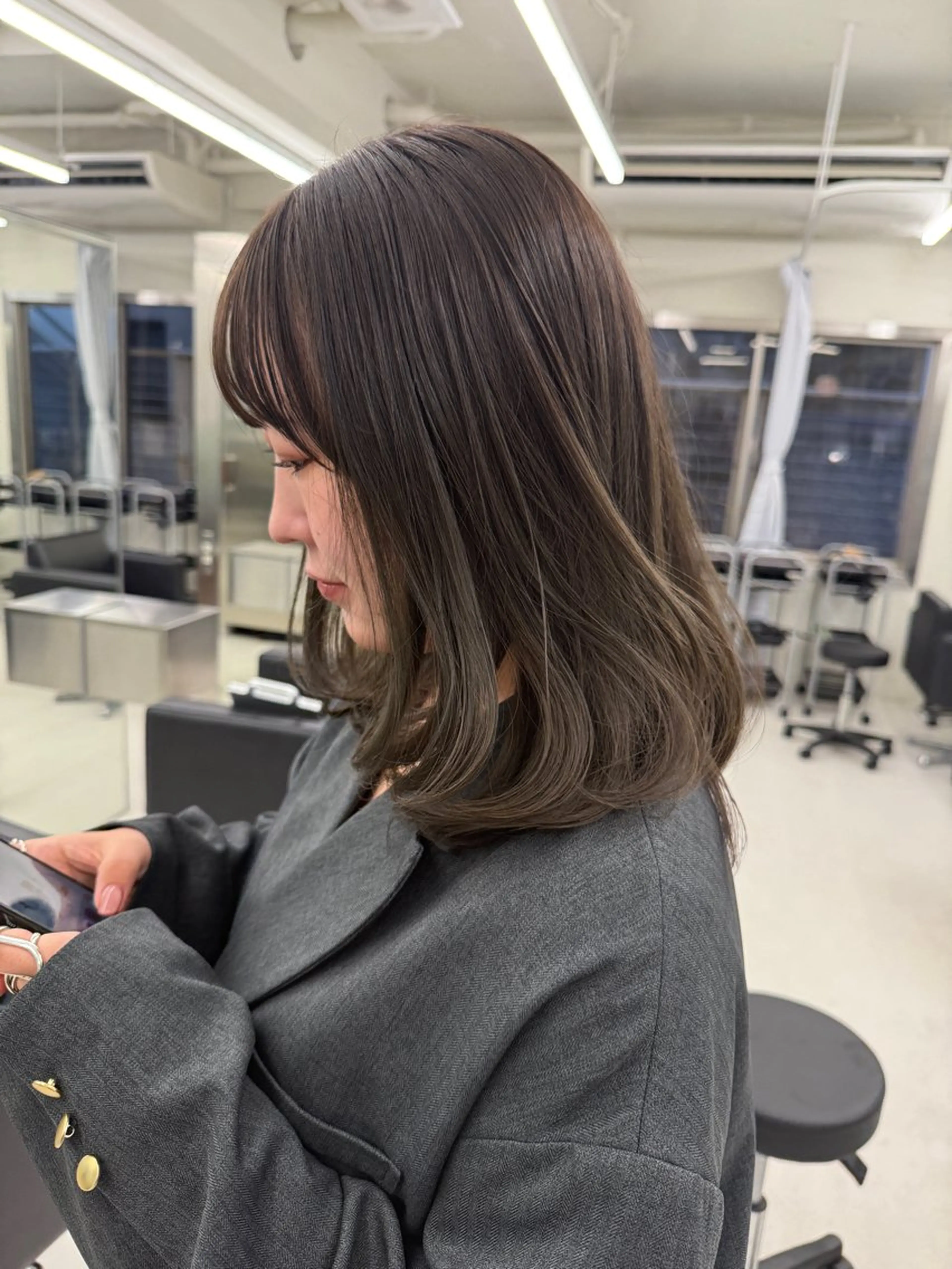 セミロング カラー カット ヘアカラー トリートメント 表参道🌿赤み消し カラー/チナツのヘアスタイル