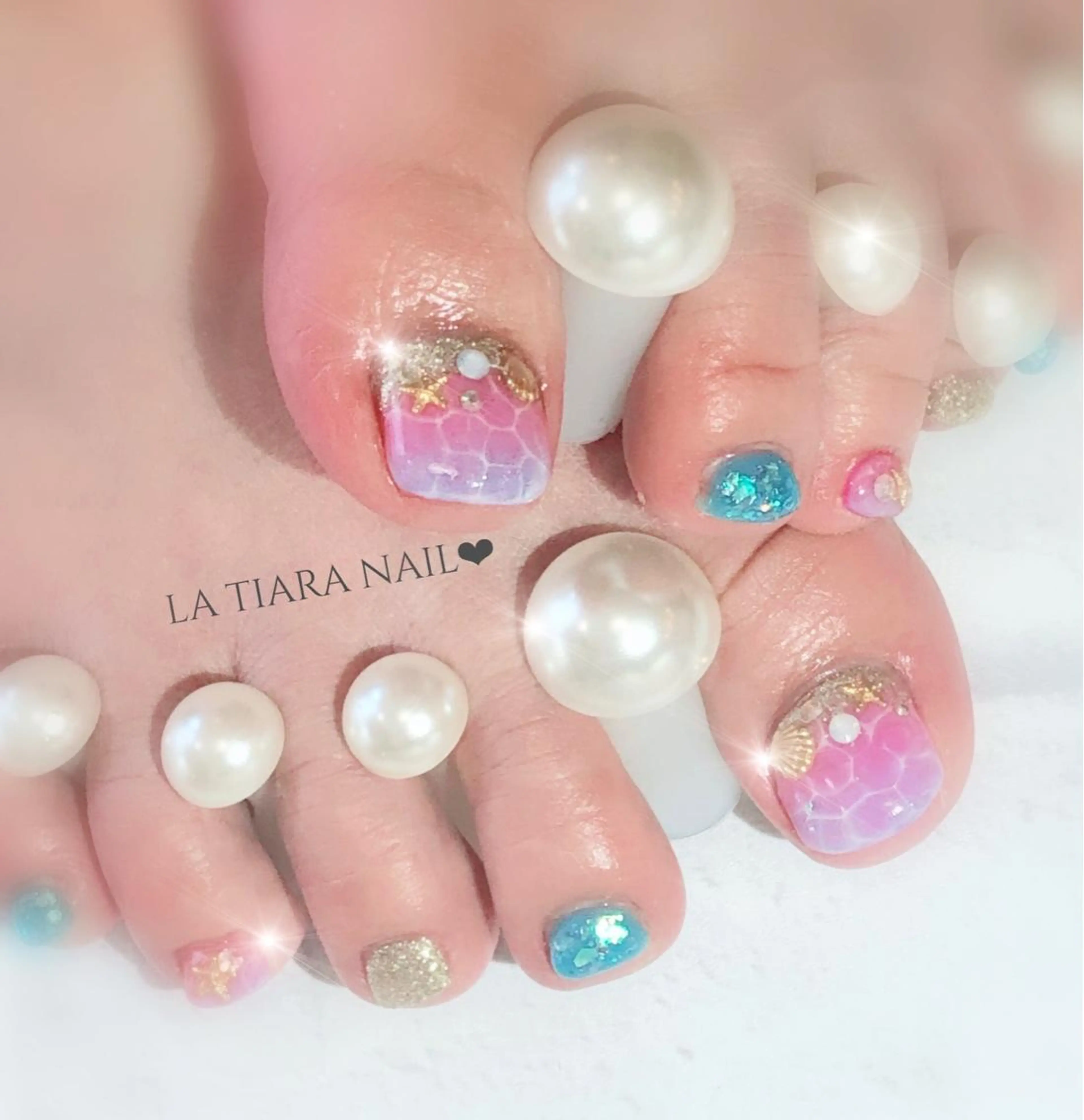 ネイル フットネイル Blue bird  nailのネイルデザイン