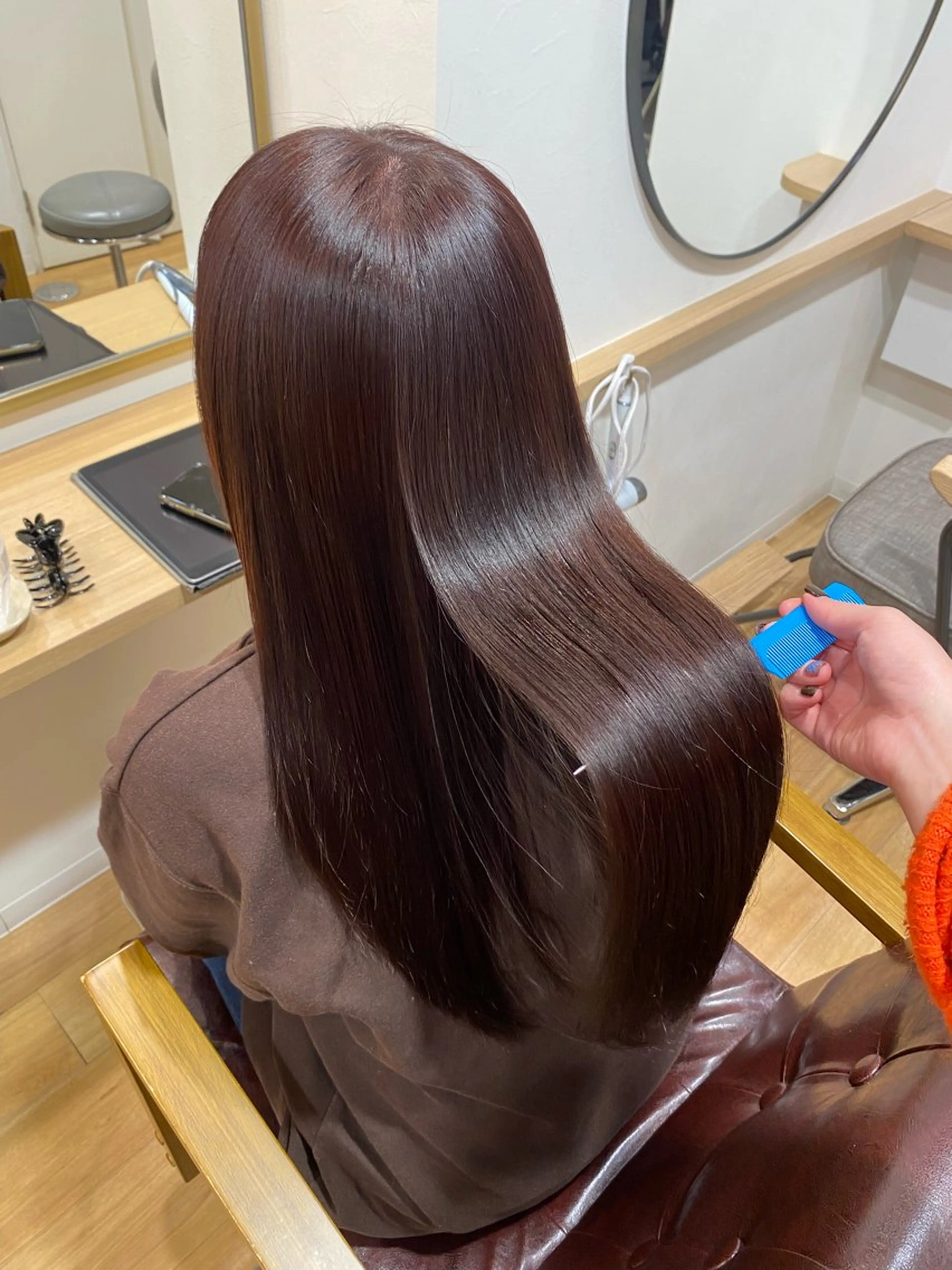 【ピンク･赤💝】暖色艶カラー＋プチ髪質改善TR💎の写真