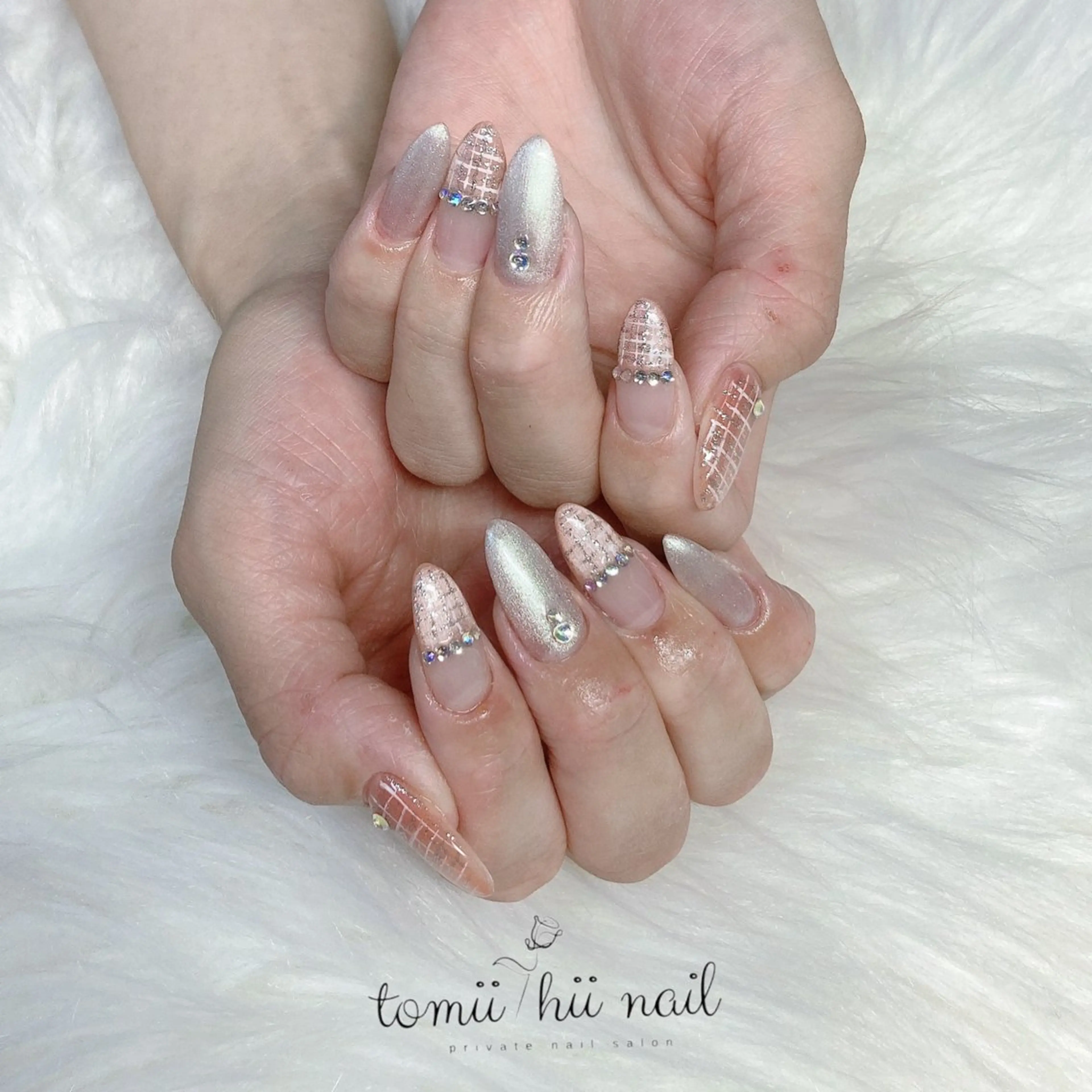 ネイル マグネットネイル ツイードネイル ハンドネイル tomii-hii -nailのその他イメージ