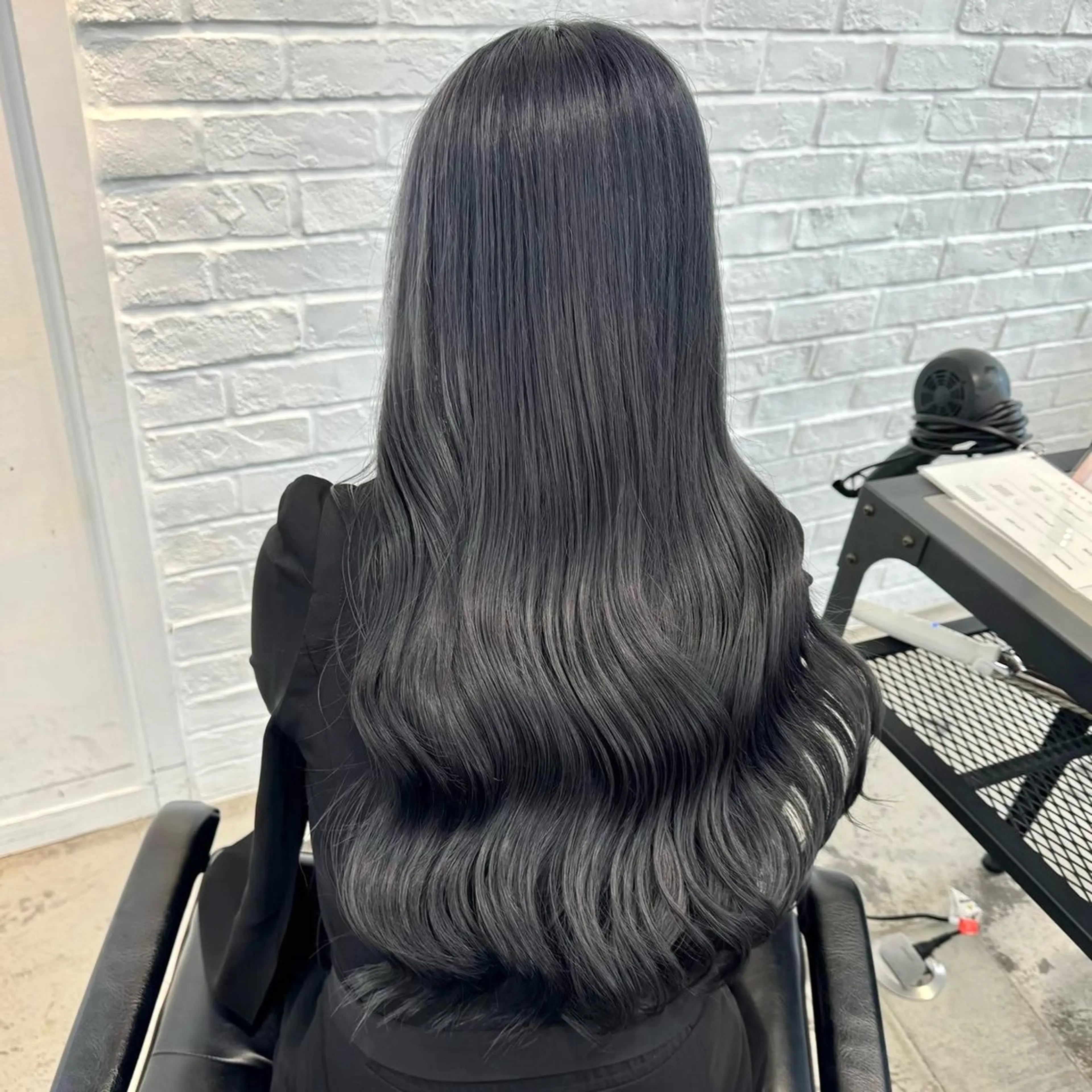 ロング カラー 黒髪 ブルーカラー ブルーブラック ヘアケア特化 ♥️あいみ♥️のヘアスタイル