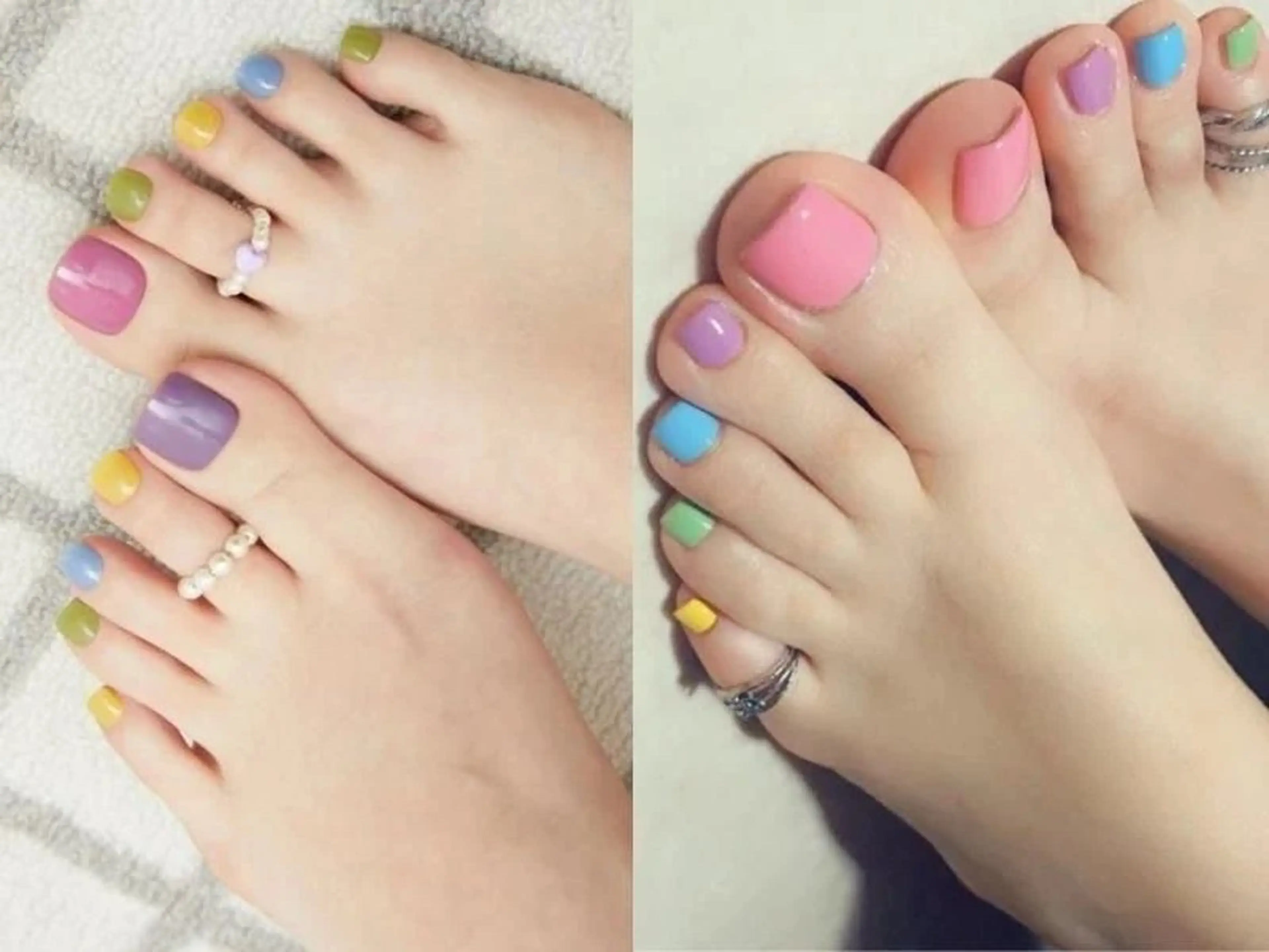 ネイル オーロラネイル クリアネイル フラッシュネイル ジェルネイル グラデーション フットネイル Amee Nail Salonのネイルデザイン