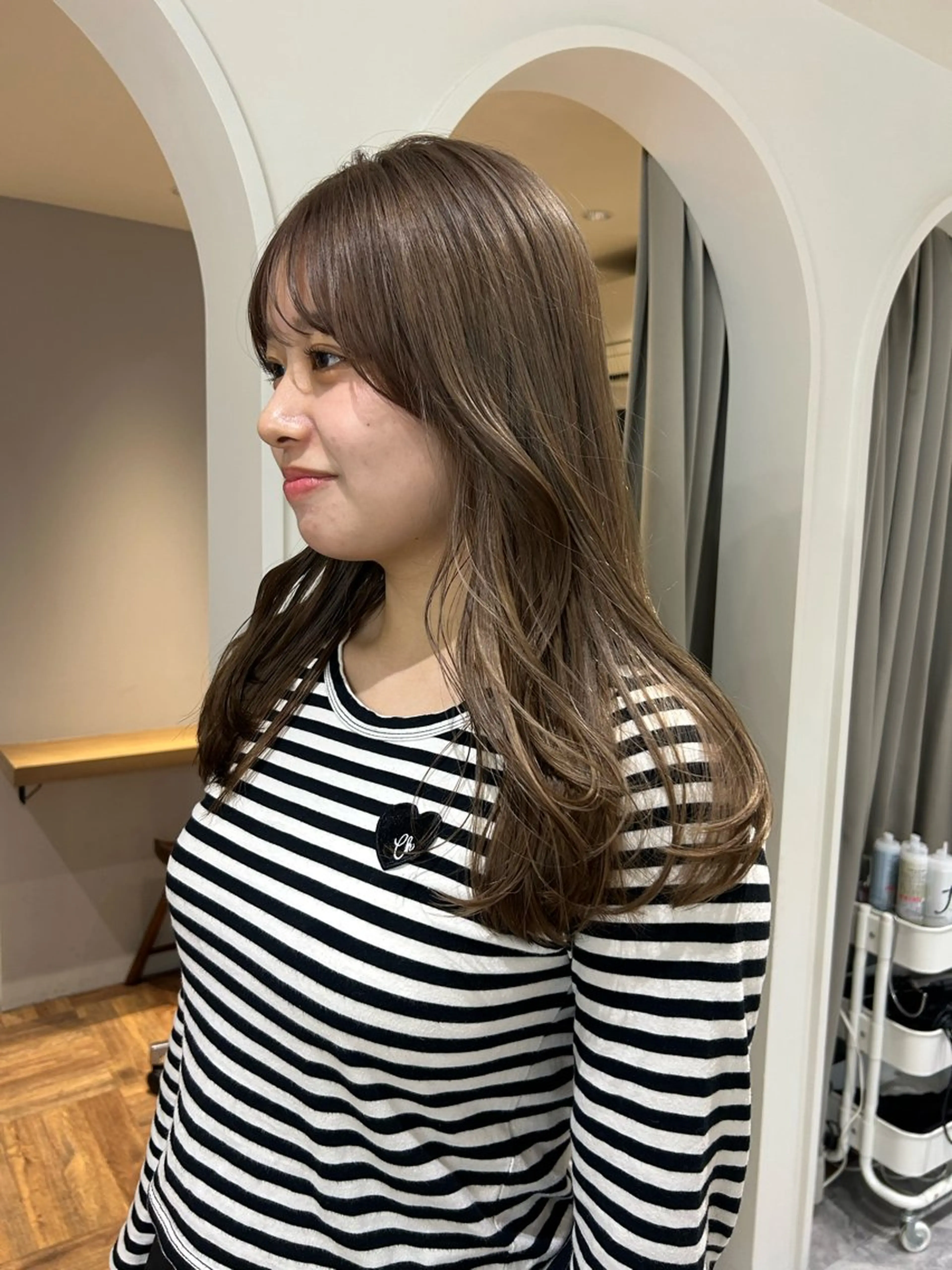 セミロング カラー じゅわっと暖色カラー 🍊Moemiのヘアスタイル