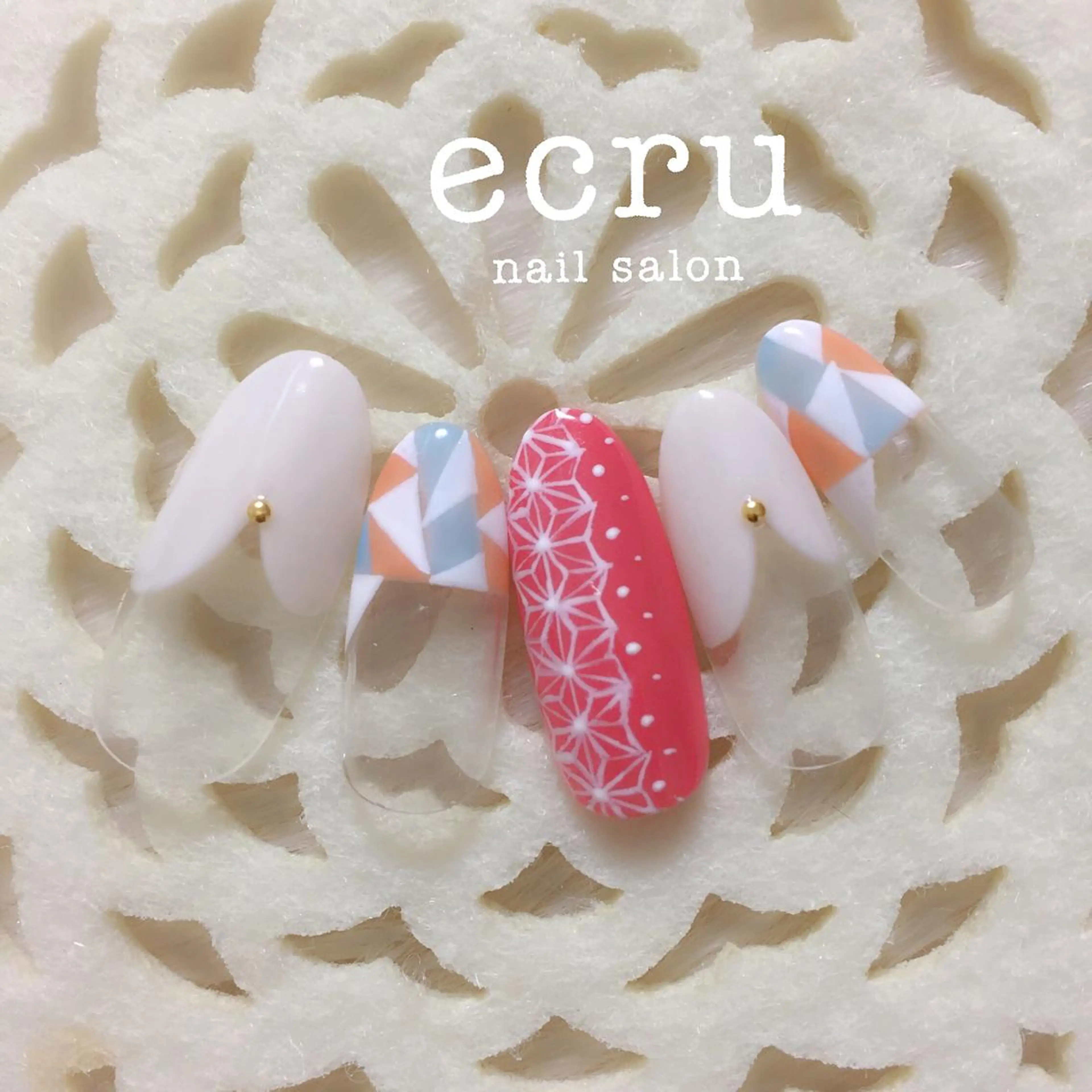 ネイル アートネイル ジェルネイル ecru nail 長谷川まきのネイルデザイン