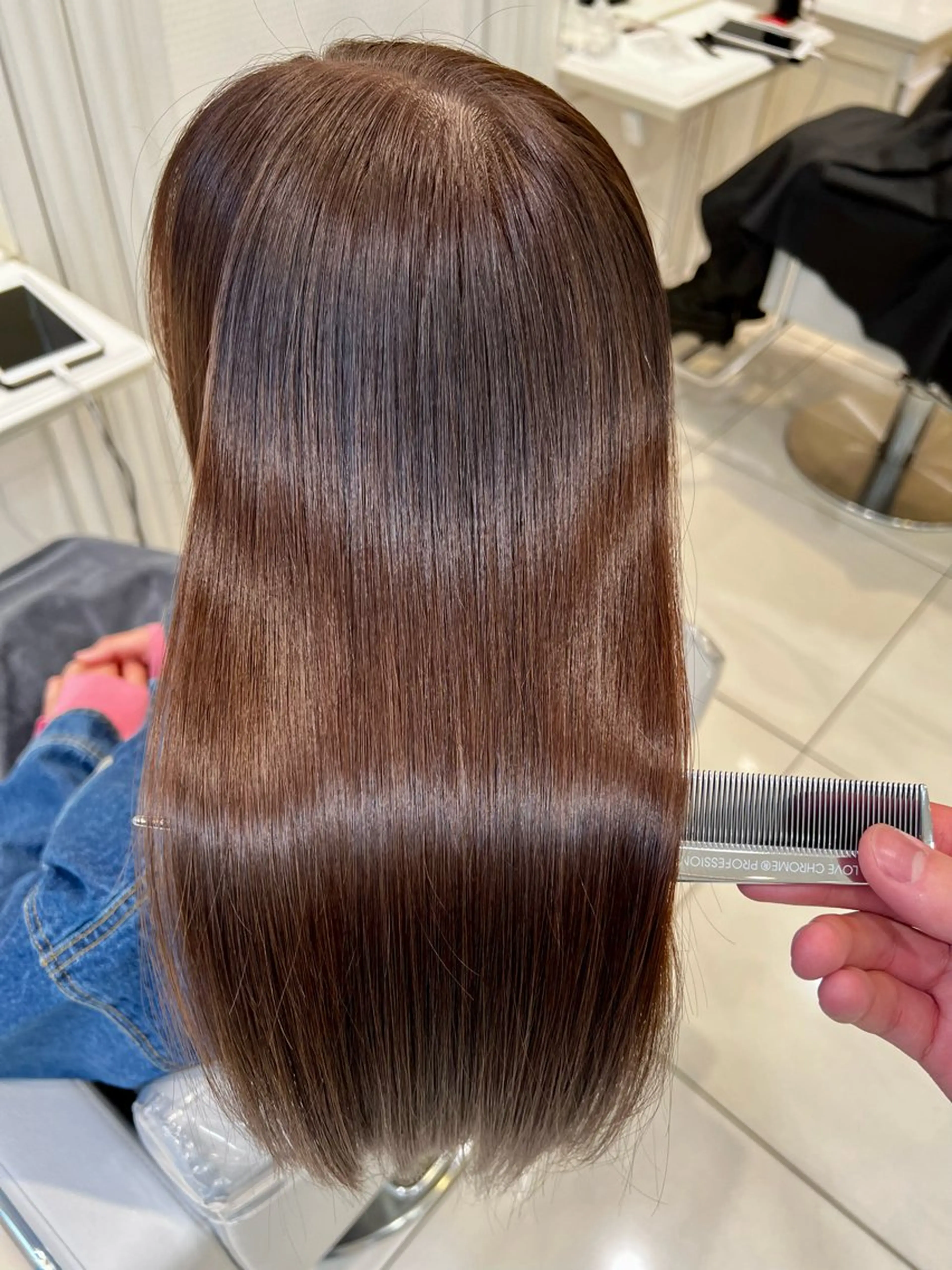 ロング カラー カット 縮毛矯正 トリートメント 韓国レイヤー×ツヤ髪 /TAICHI🩶のヘアスタイル