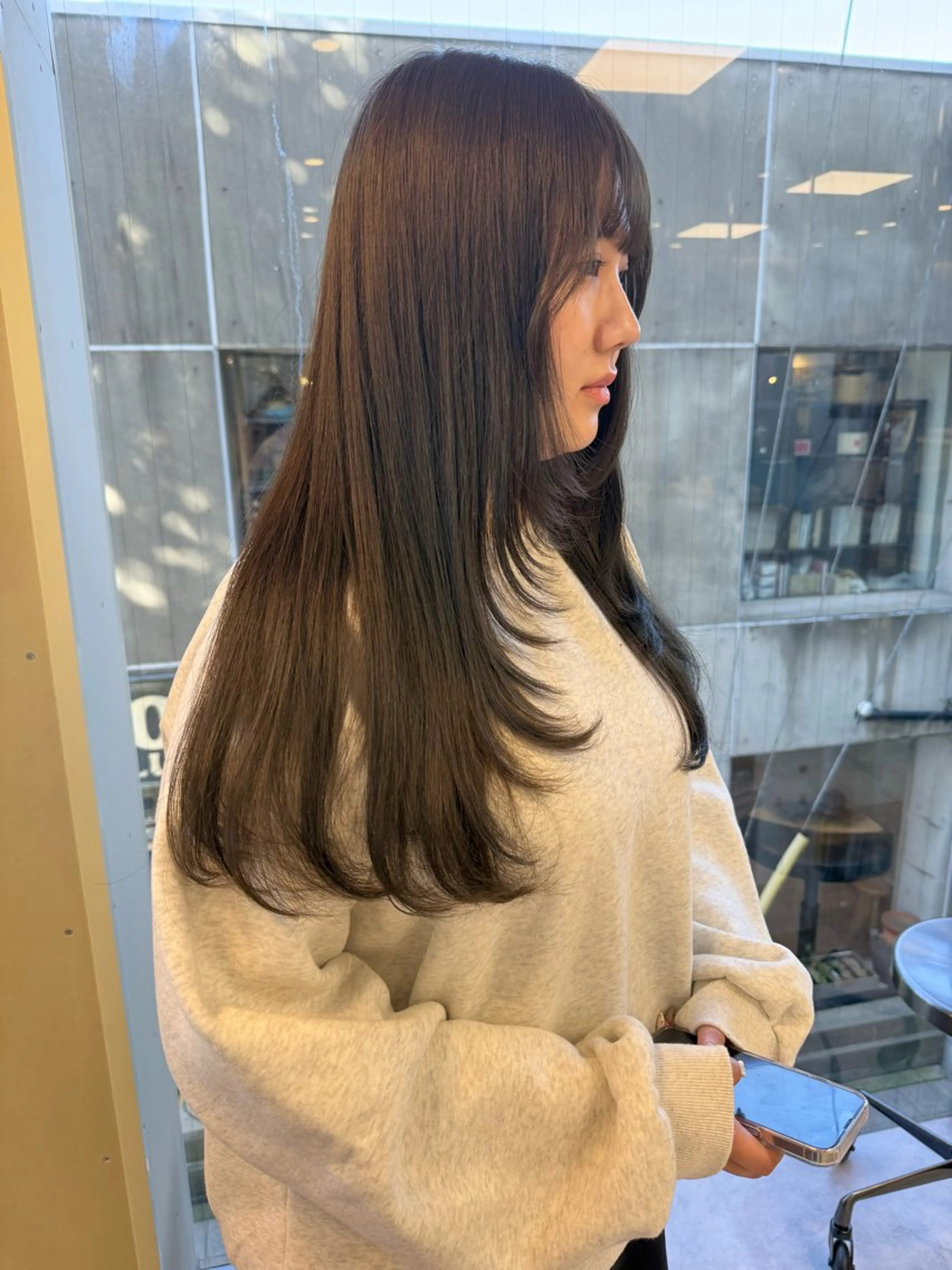 ロング カラー カット ヘアカラー トリートメント 伶風/ボブ/ ハッシュカットのヘアスタイル