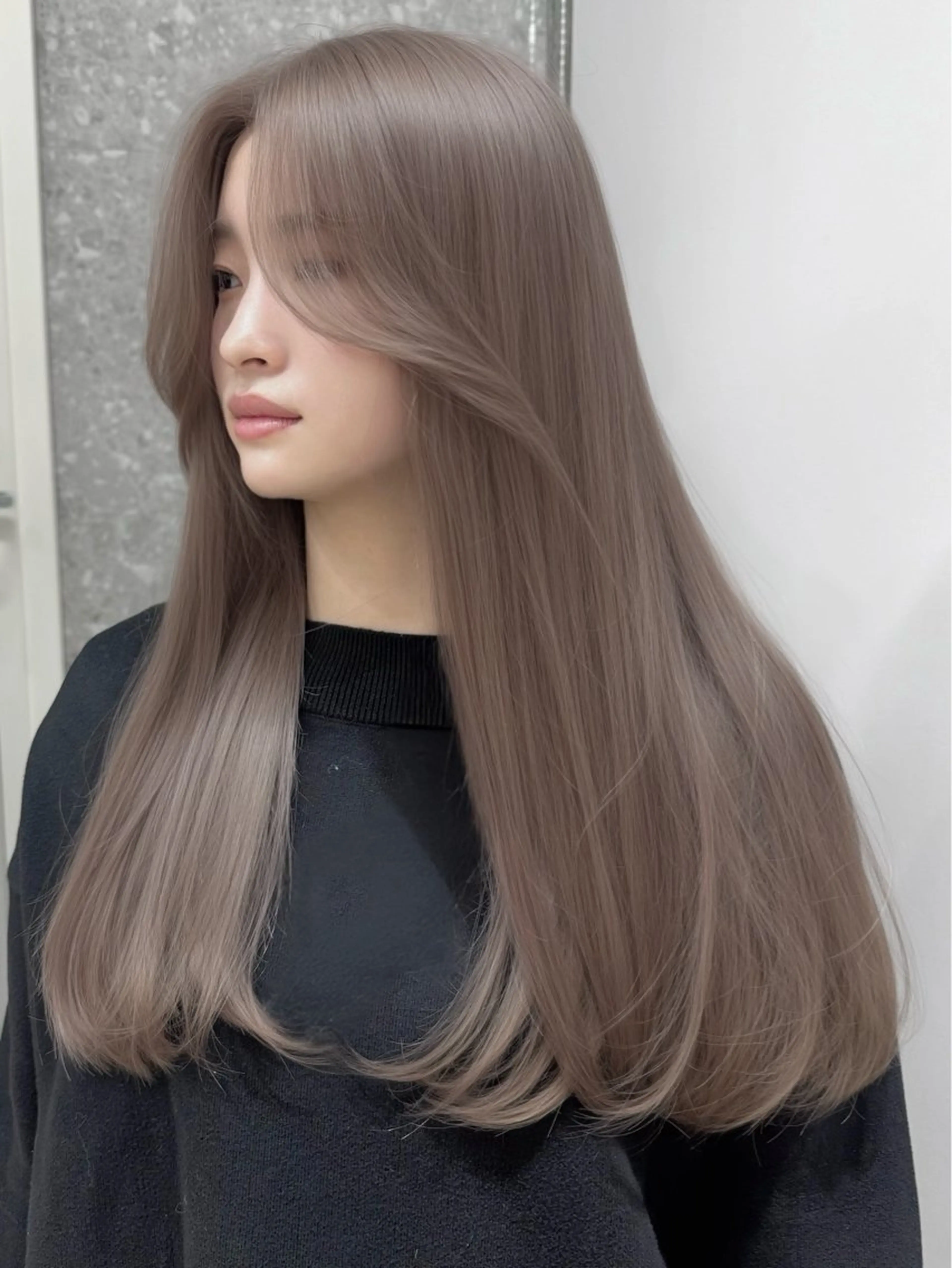 ロング カラー ベージュカラー ブリーチ ハイトーンカラー ミルクティーベージュ ヘアカラー トリートメント 失敗しないハイトーン ✨ミルクティー/ミワのヘアスタイル