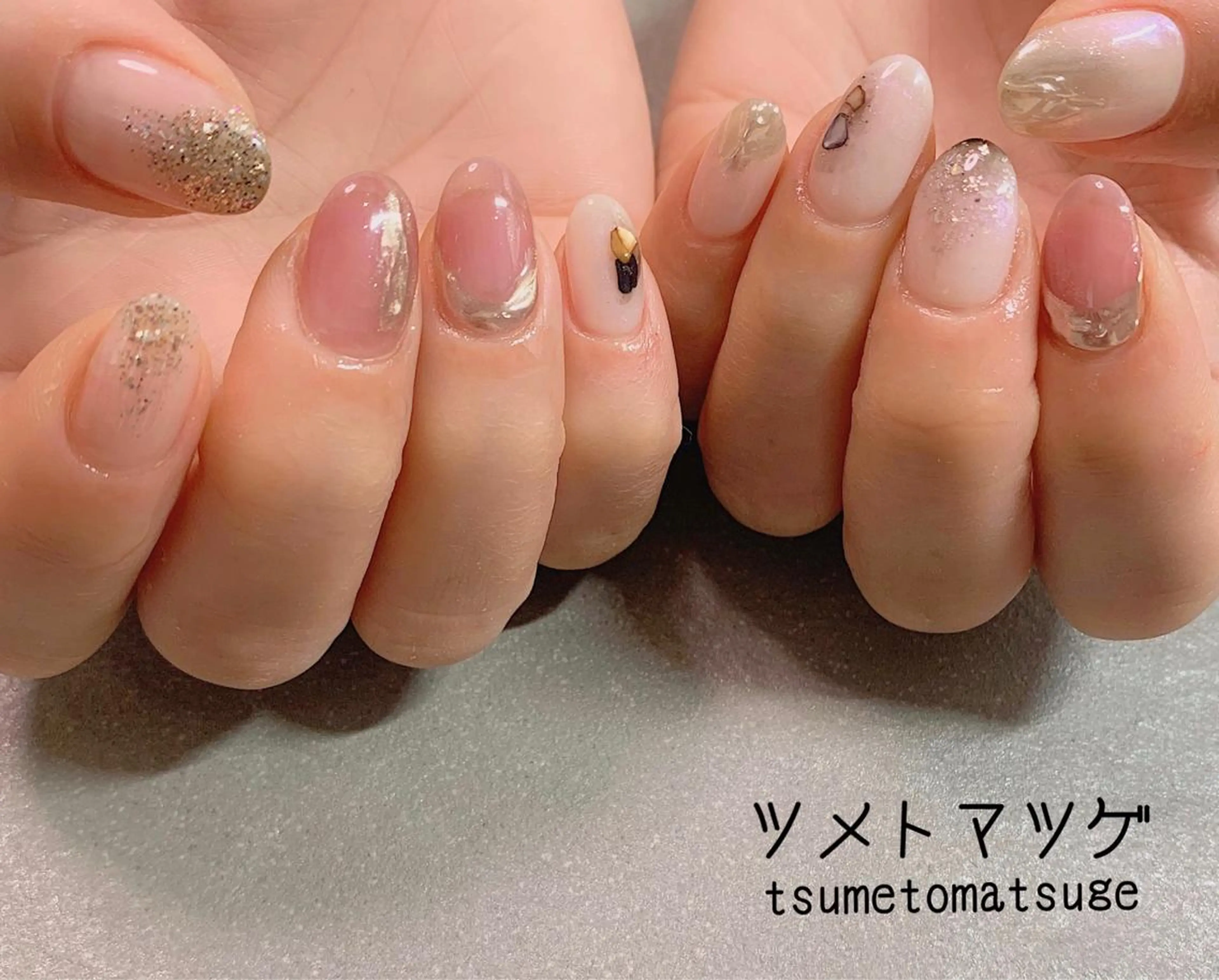 ショート ネイル アートネイル ハンドネイル ツメトマツゲ .のネイルデザイン