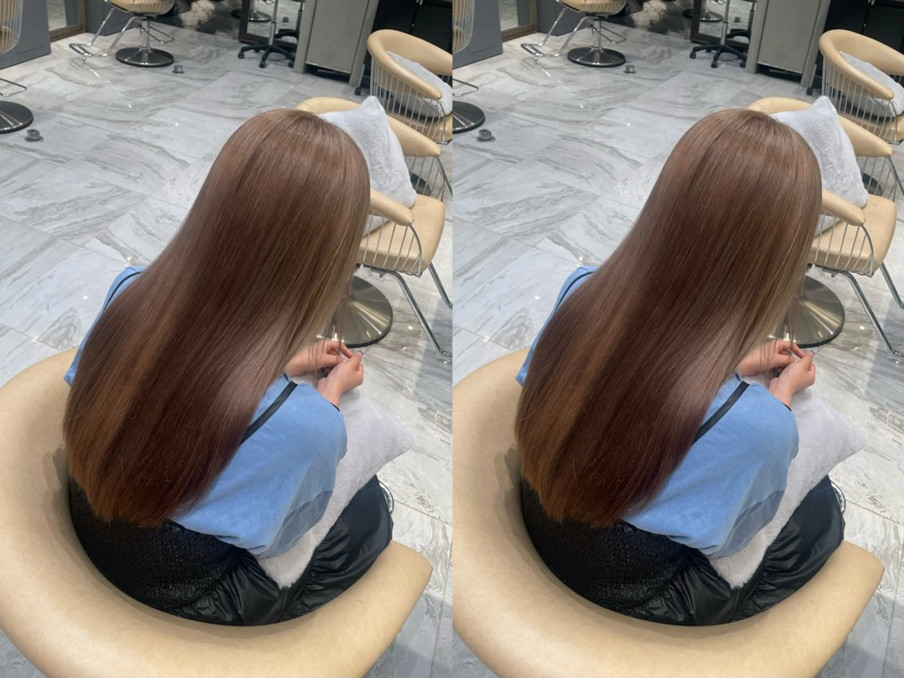 カラー ブリーチ ゆらんちょ/ブリーチ 無w/縮毛矯正/暖色のヘアスタイル