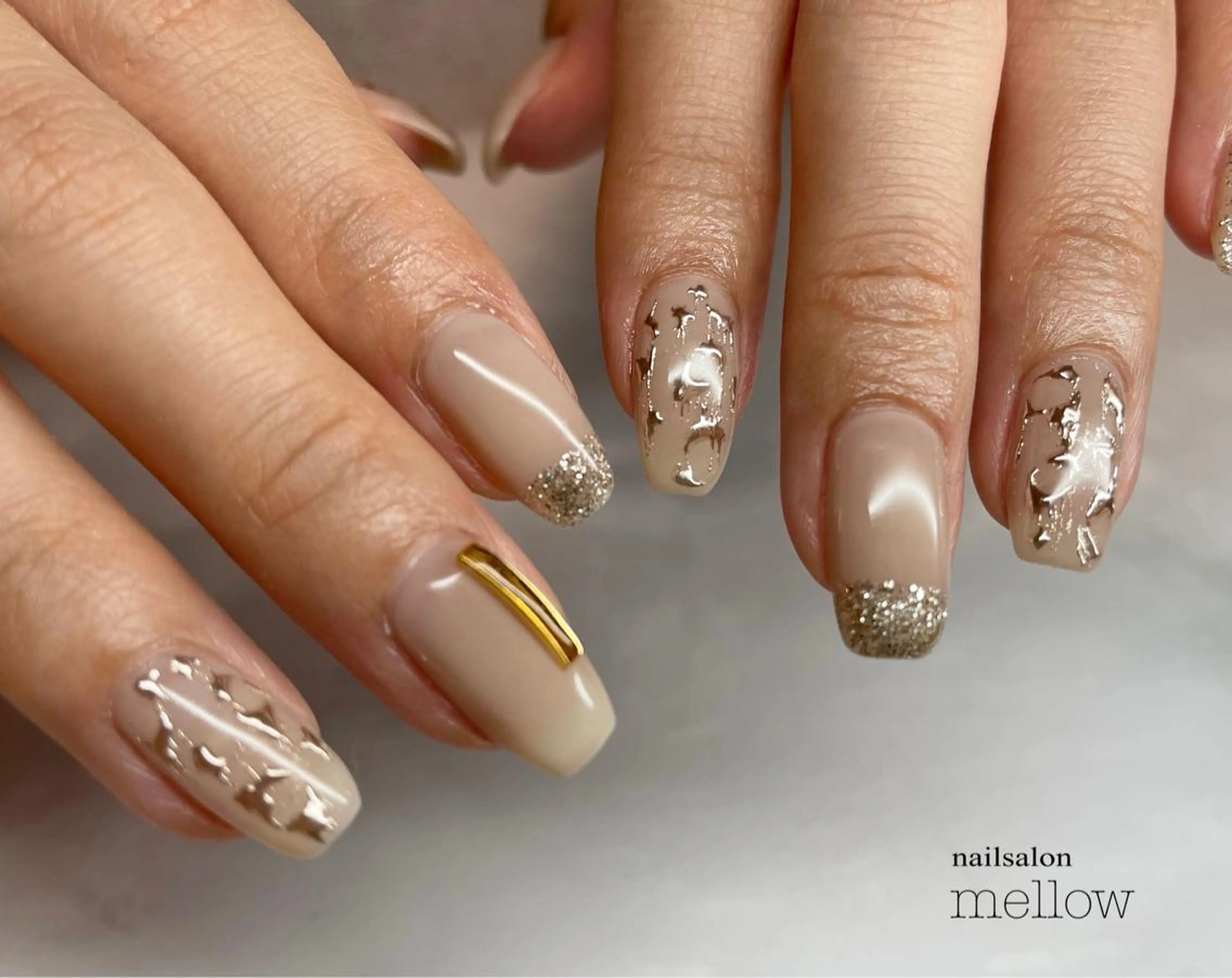 ネイル アニマル柄 ミラーネイル 大山 浩美のネイルデザイン