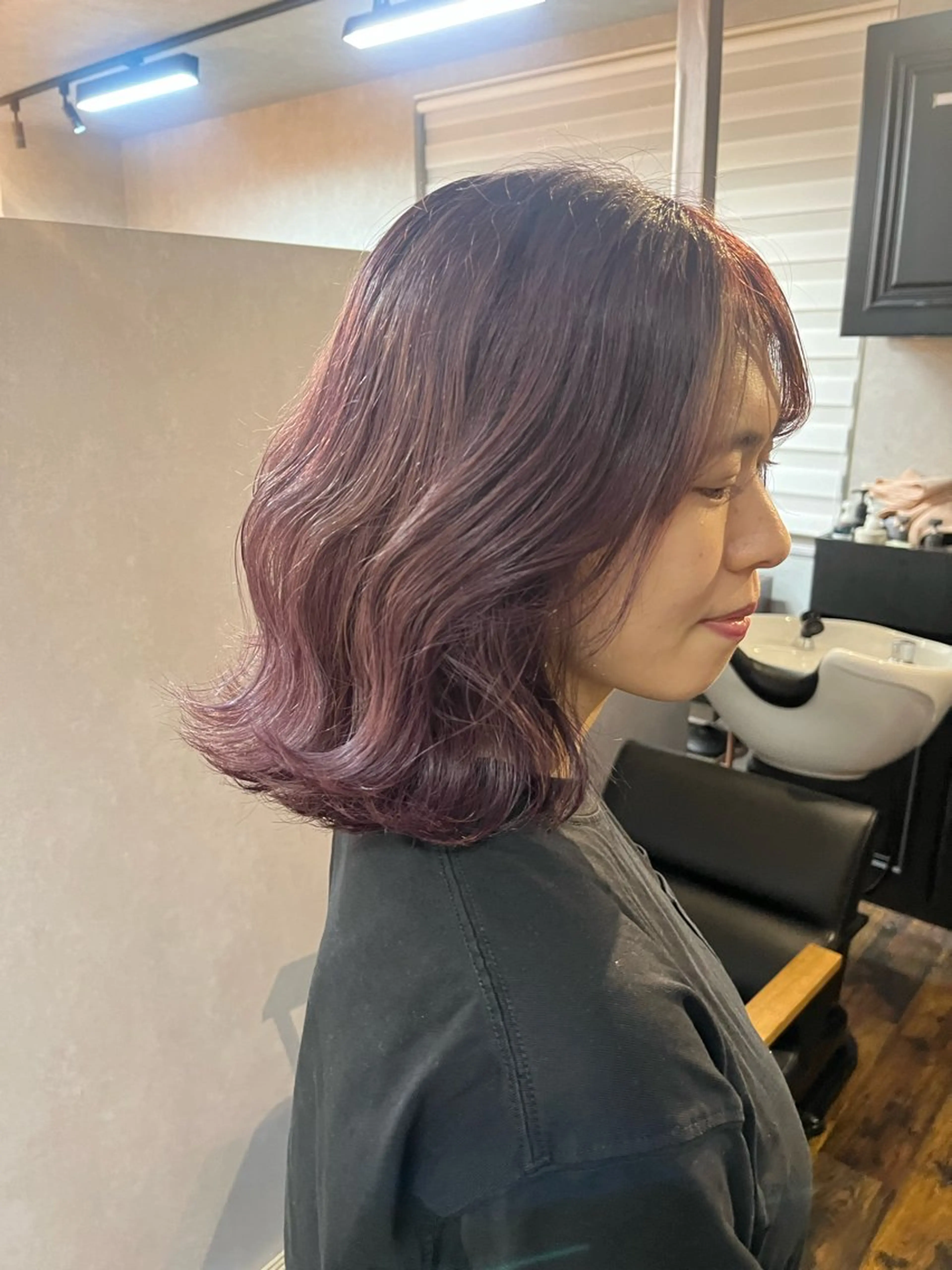 セミロング カラー ブリーチ 透明感カラー みほ/髪質改善/ モード/ニュアンスのヘアスタイル