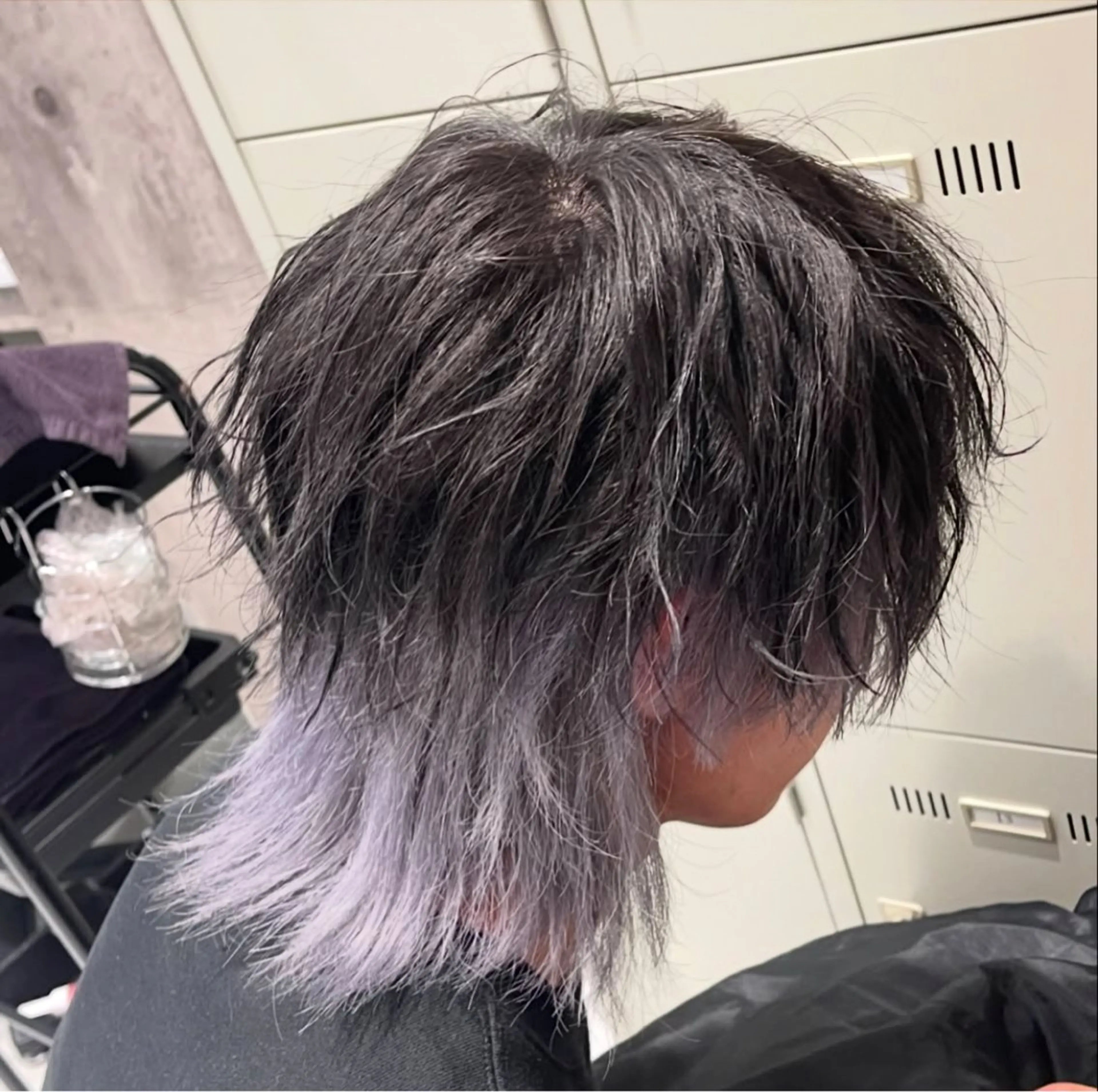 ミディアム カラー パーマ メンズ カット ヘアカラー ニュアンス/フェザー /ウルフ/伶馬のヘアスタイル