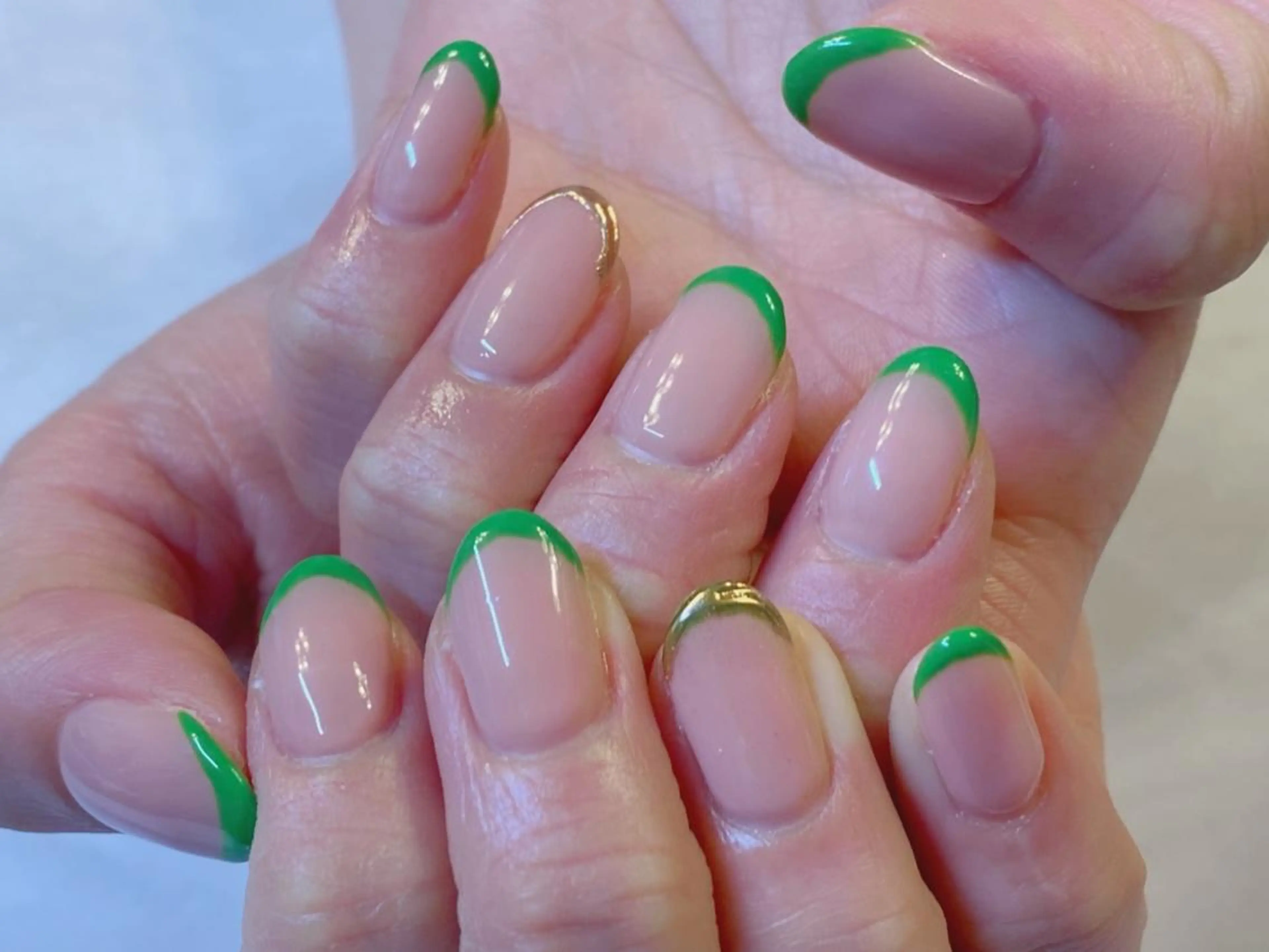 ネイル アートネイル フレンチネイル ジェルネイル ガラスフレンチ ニュアンスネイル Nailist Honamiのネイルデザイン