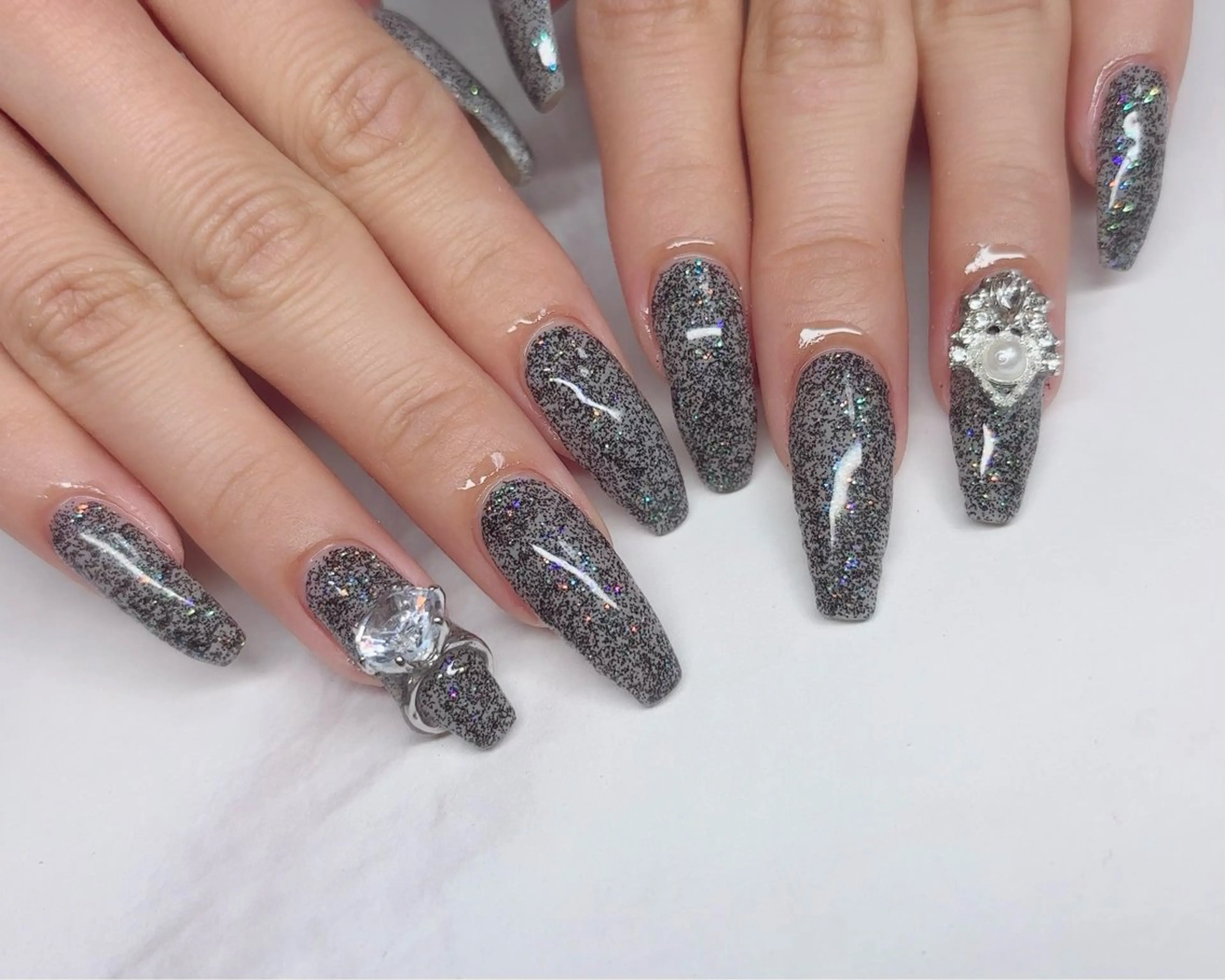 ネイル フラッシュネイル ラメ(グリッター) ハンドネイル NailbyN所属・Nail_by N1のネイルデザイン