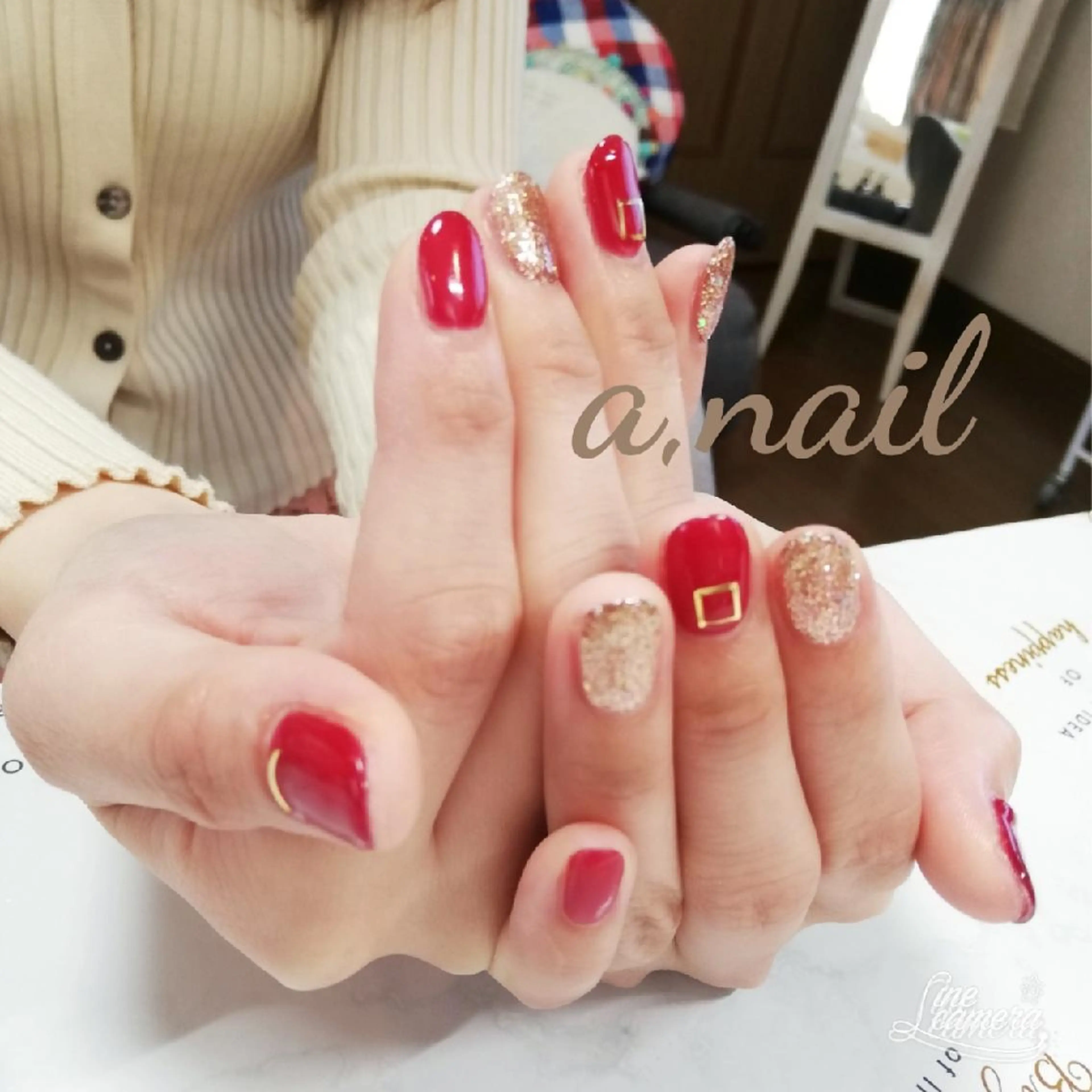 ネイル ストーンネイル ハンドネイル ネイルサロン エーネイルのネイルデザイン