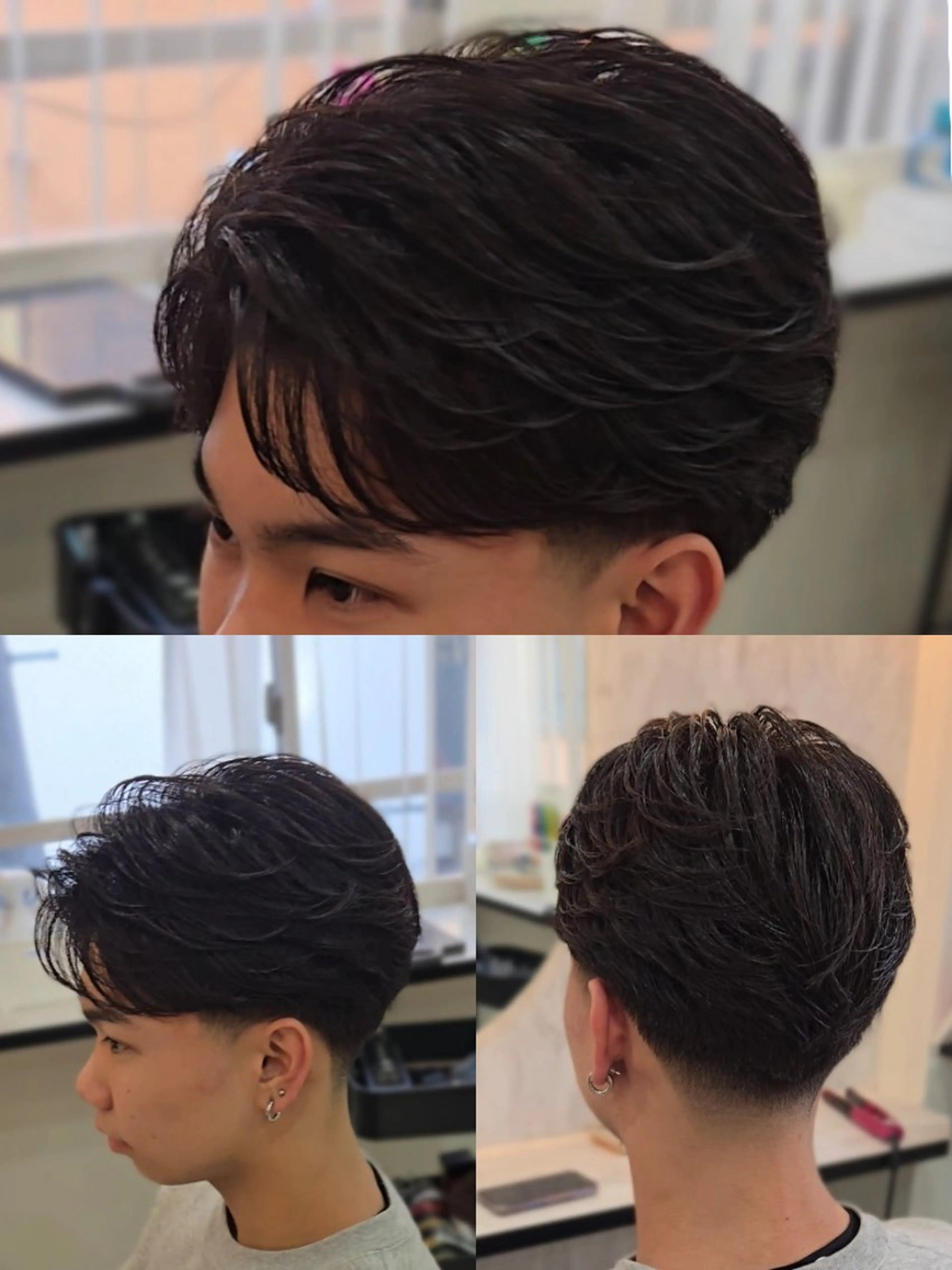 メンズ ミディアム パーマ ミディアムパーマ フェードカット フェザーパーマ メンズパーマ カット パーマ ヘアセット LEN名古屋/パーマ 海外ヘア/メンズ特化のヘアスタイル