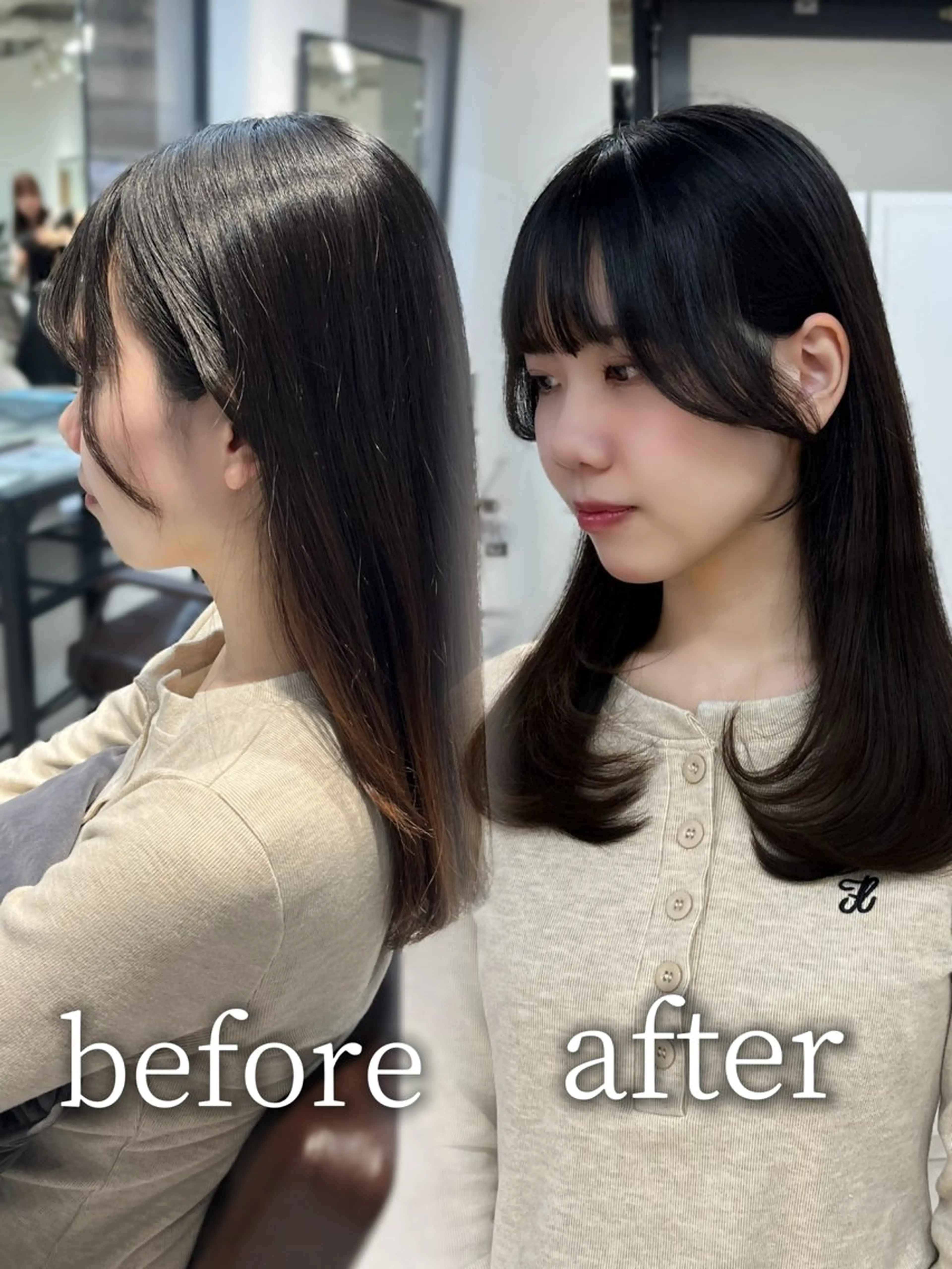 カラー ヘアアレンジ カット ヘアカラー 似合わせ顔まわり カット💛森尾真由美のヘアスタイル