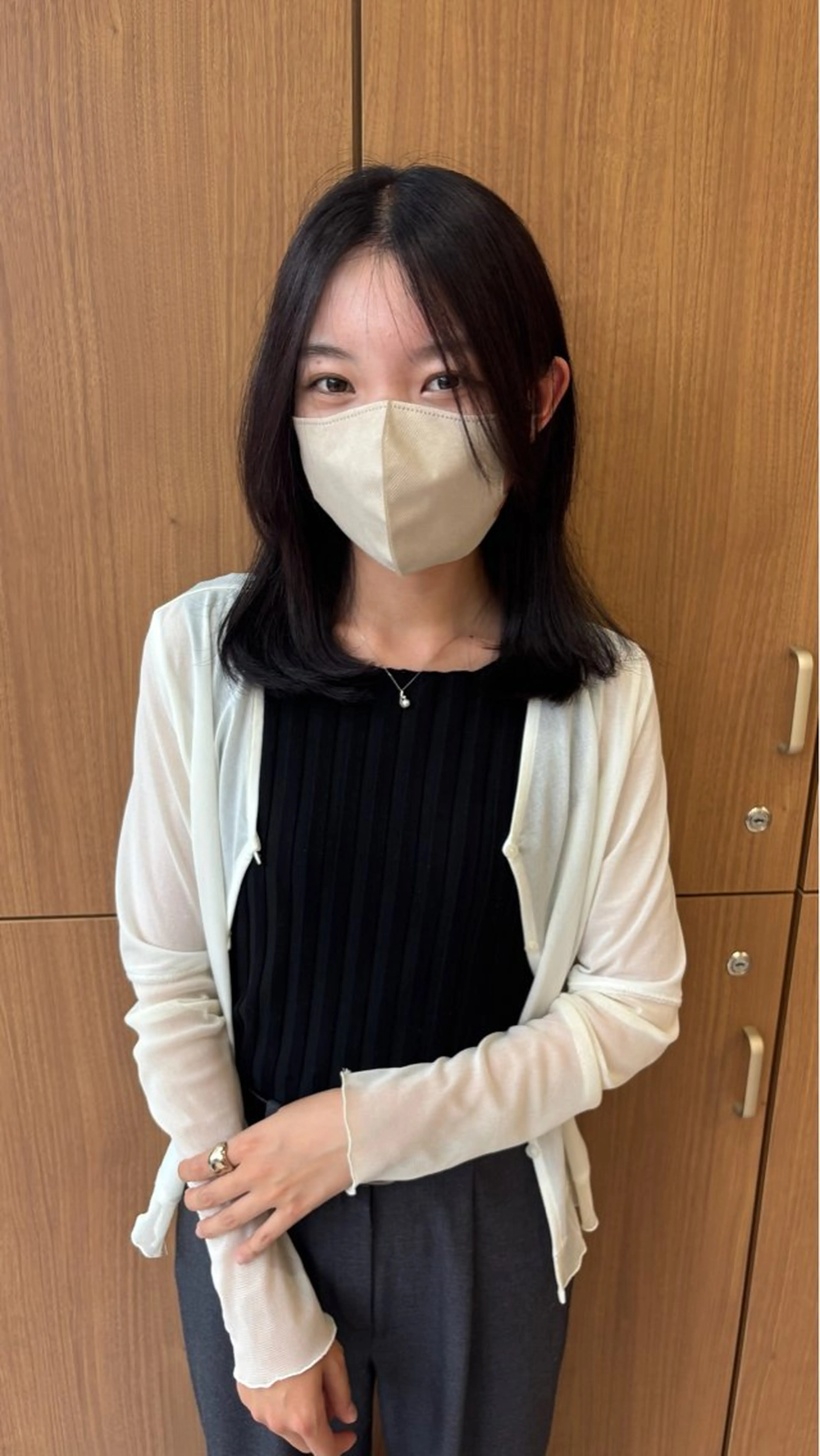 ミディアム カラー カット ヘアカラー トリートメント 能勢 莉里花のヘアスタイル