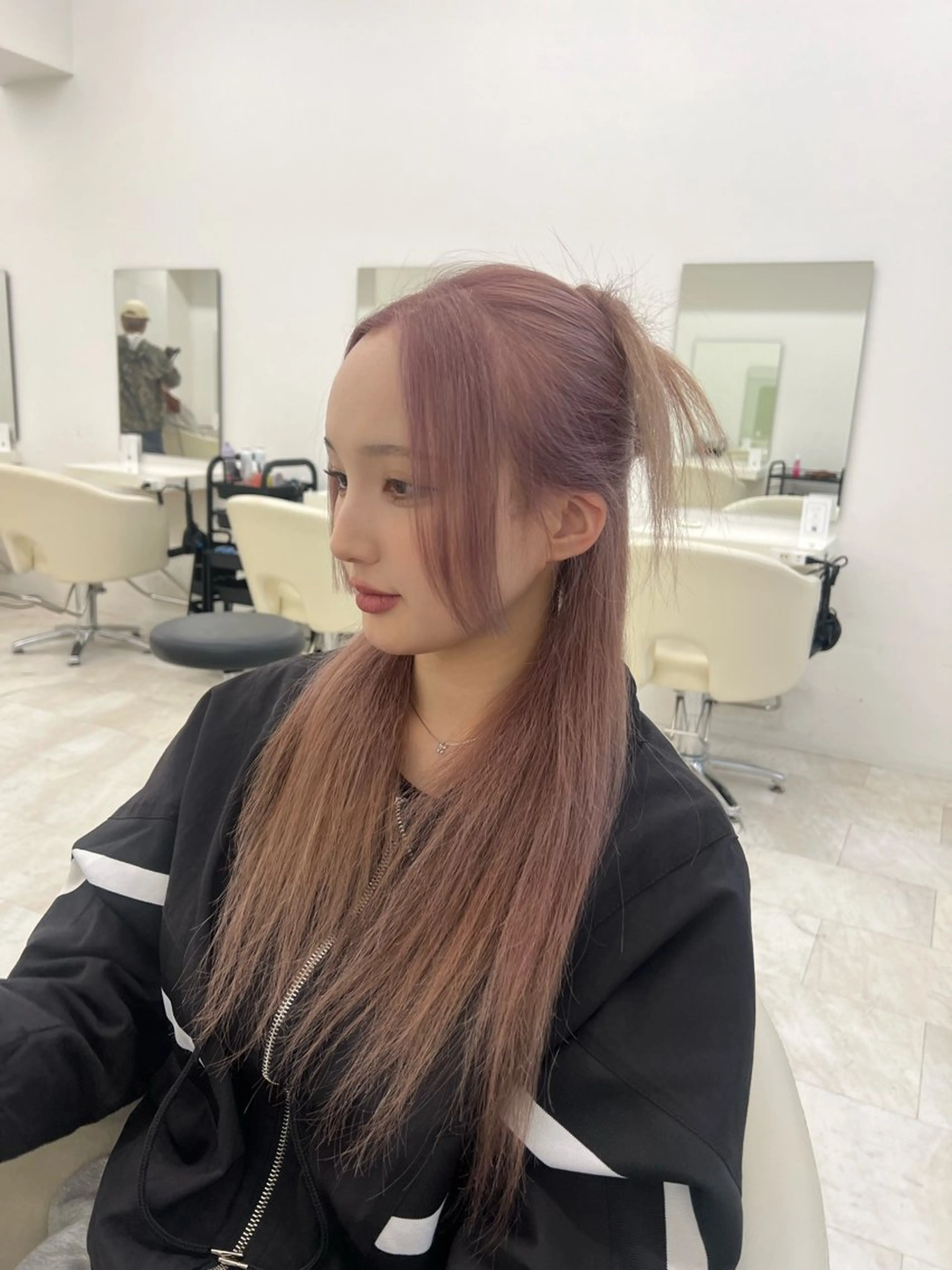 ロング 姫カット カット リコ ハッシュカット 韓国レイヤーのヘアスタイル