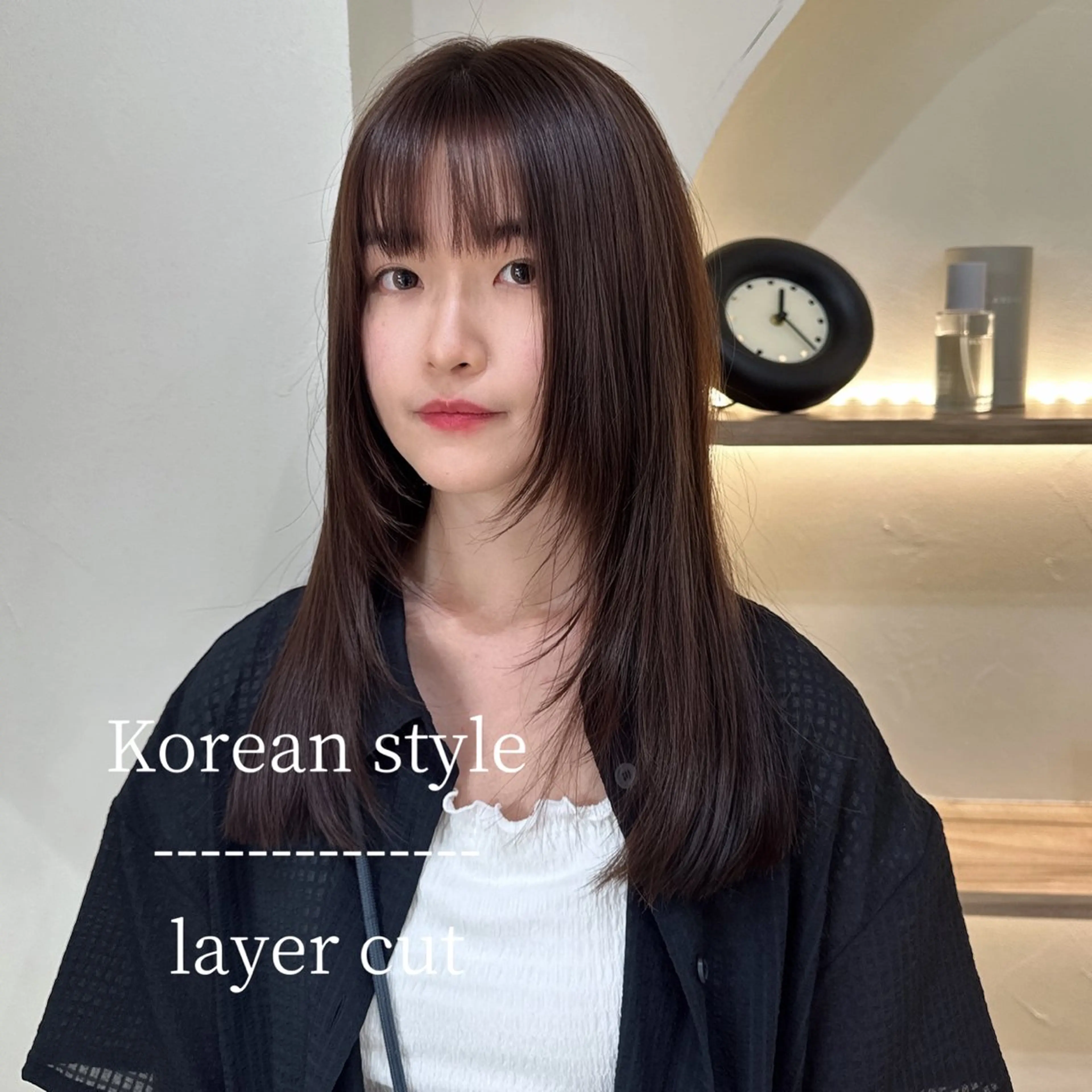 ミディアム 韓国ヘア/艶髪ロング グレージュ/kanaのヘアスタイル