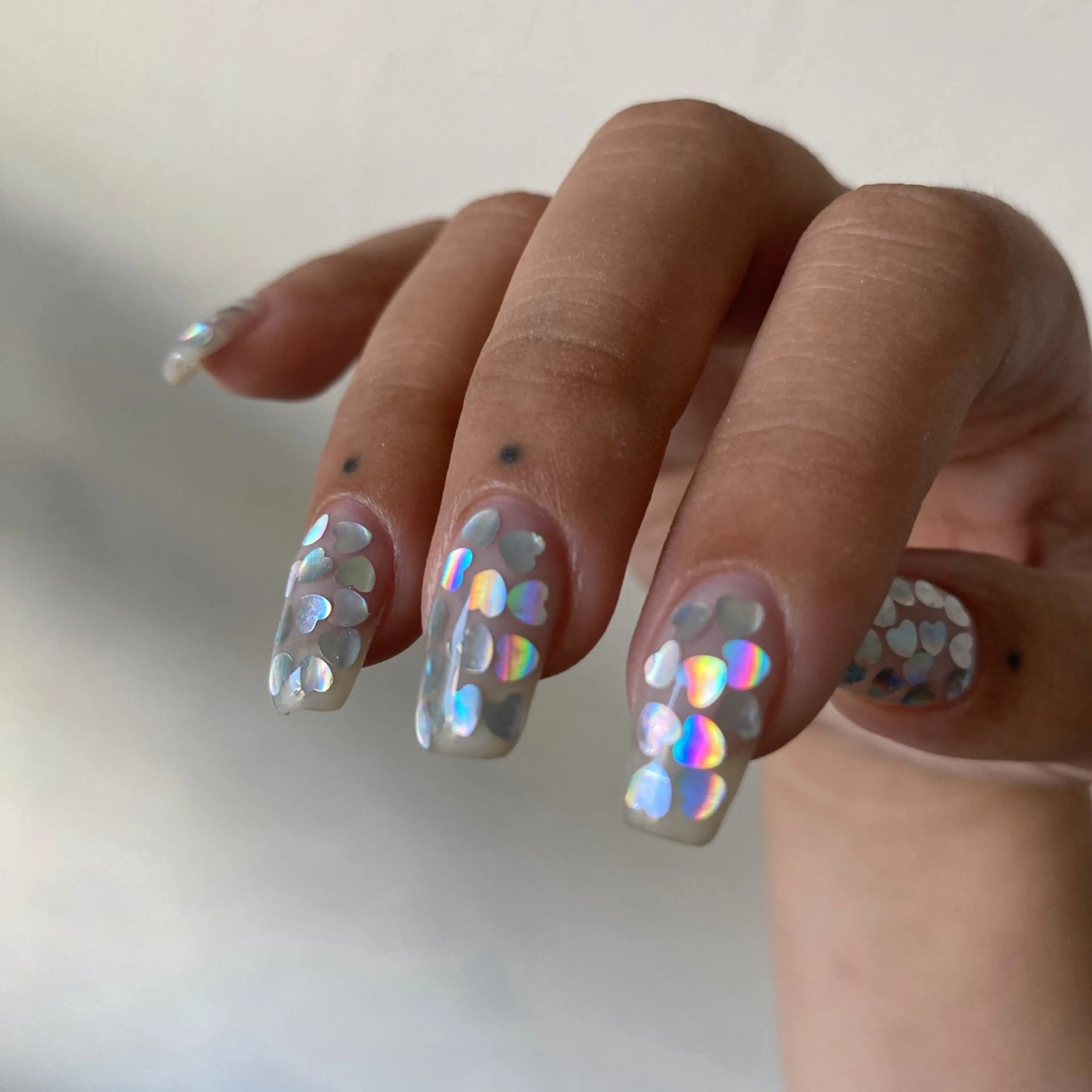 ネイル ハート ホログラムネイル 神戸ネイル/摂津本山 yinのネイルデザイン