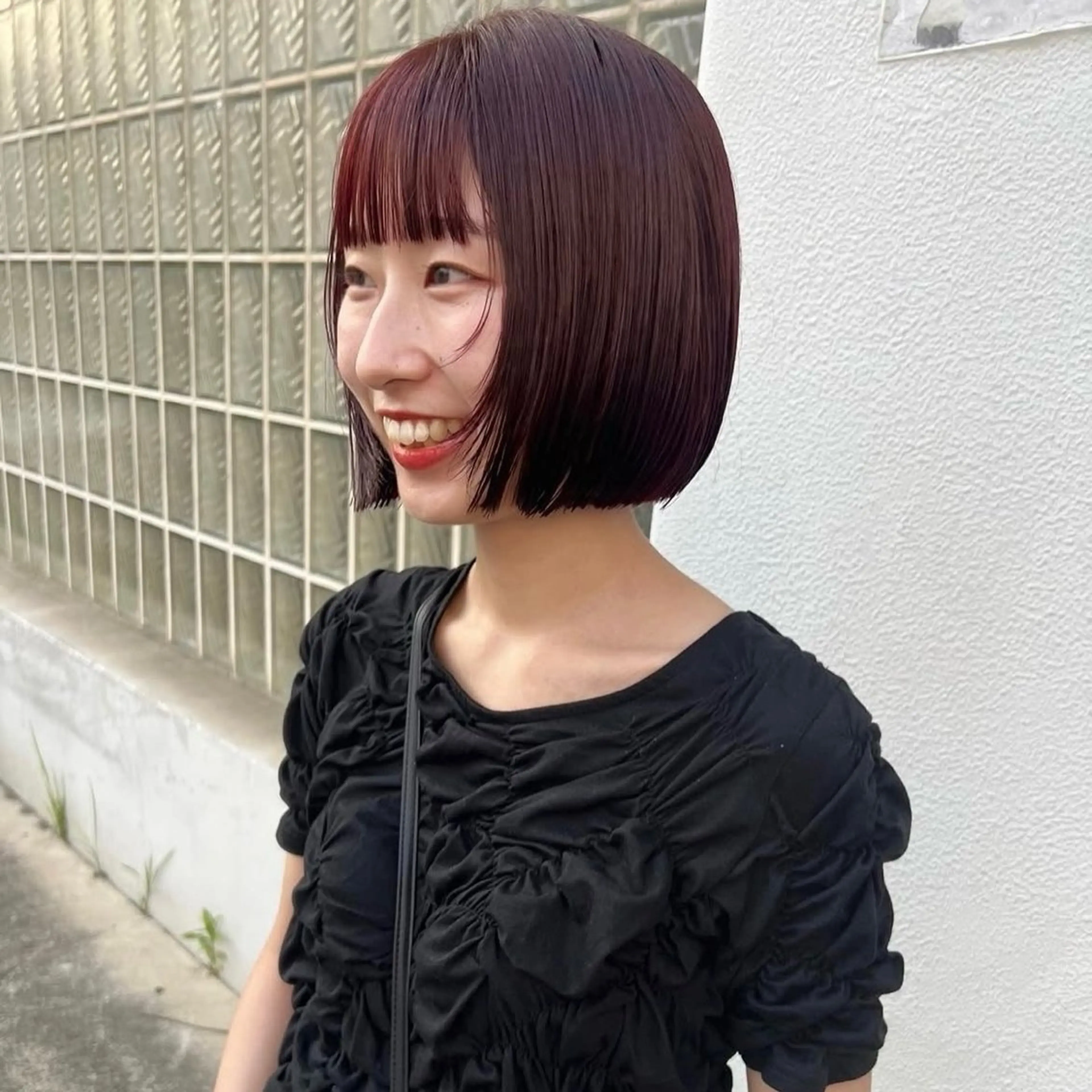 ショート カラー レッドカラー ボブ arisa/暖色 /伏見/レイヤーのヘアスタイル