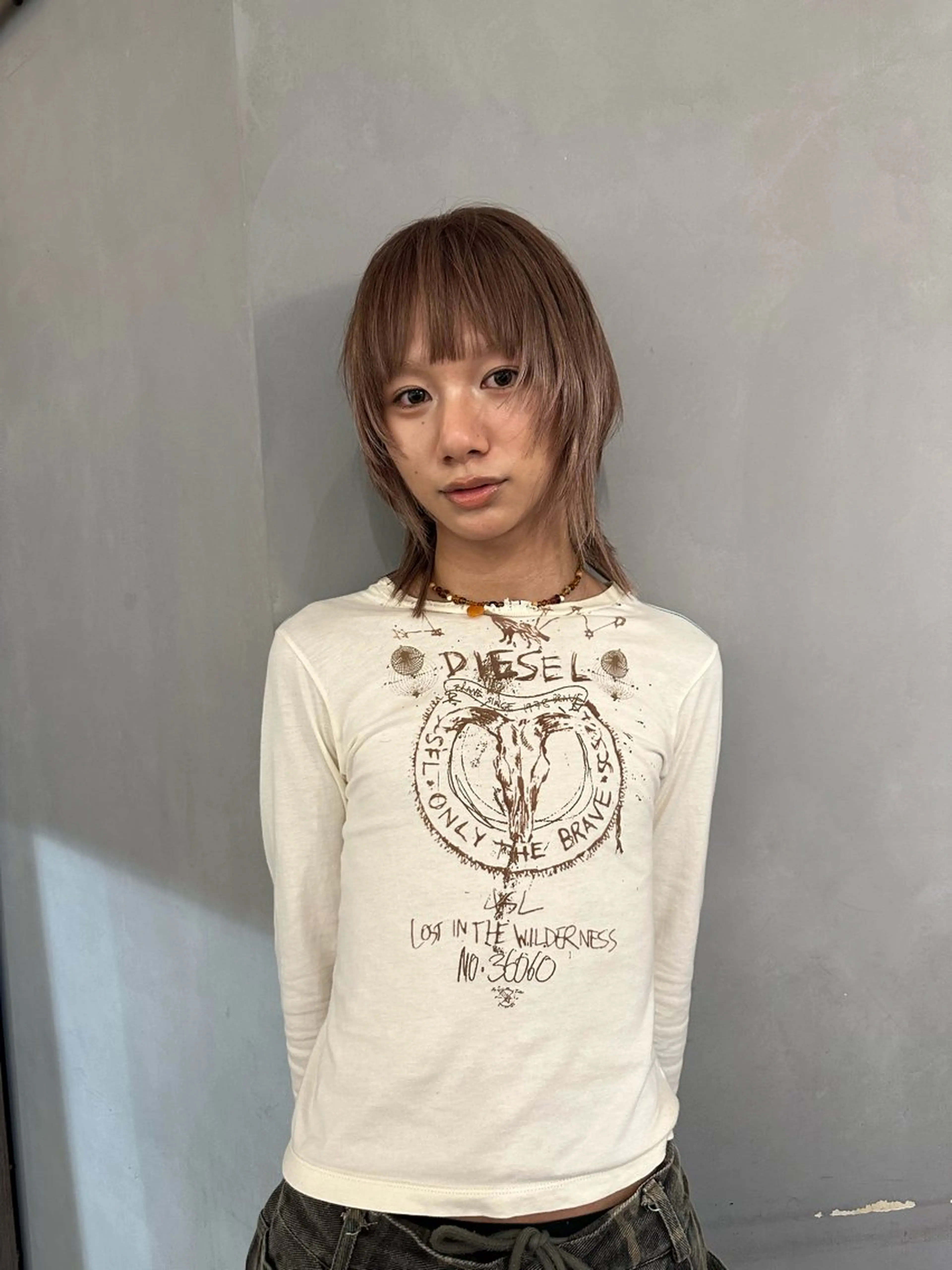 ミディアム カラー カット ヘアカラー エクステ 美髪・シールエクステ ホソタニリョウコのヘアスタイル