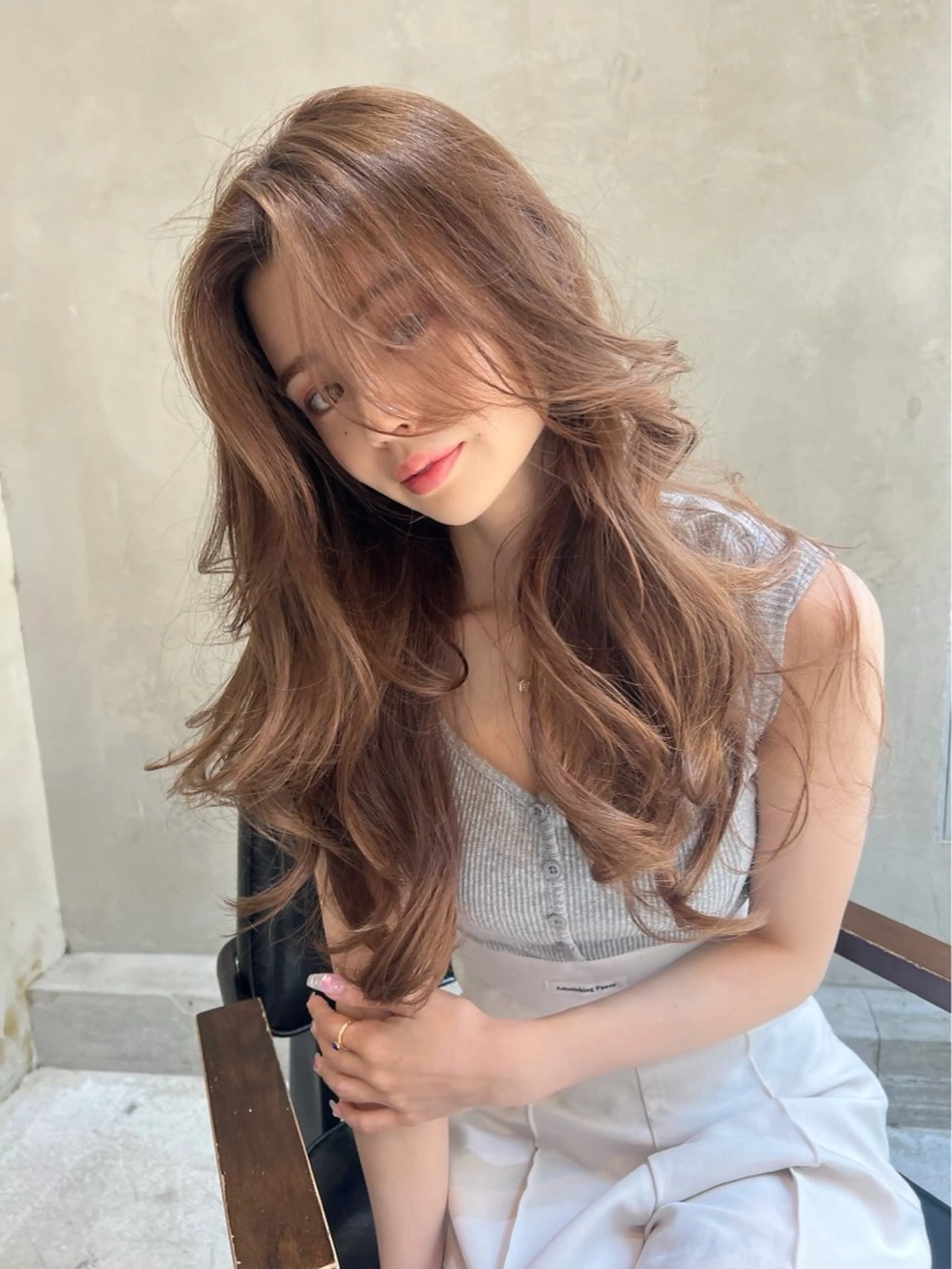 ロング カラー カット ヘアカラー トリートメント 新宿/透明感カラー/ 髪質改善/桜良のヘアスタイル