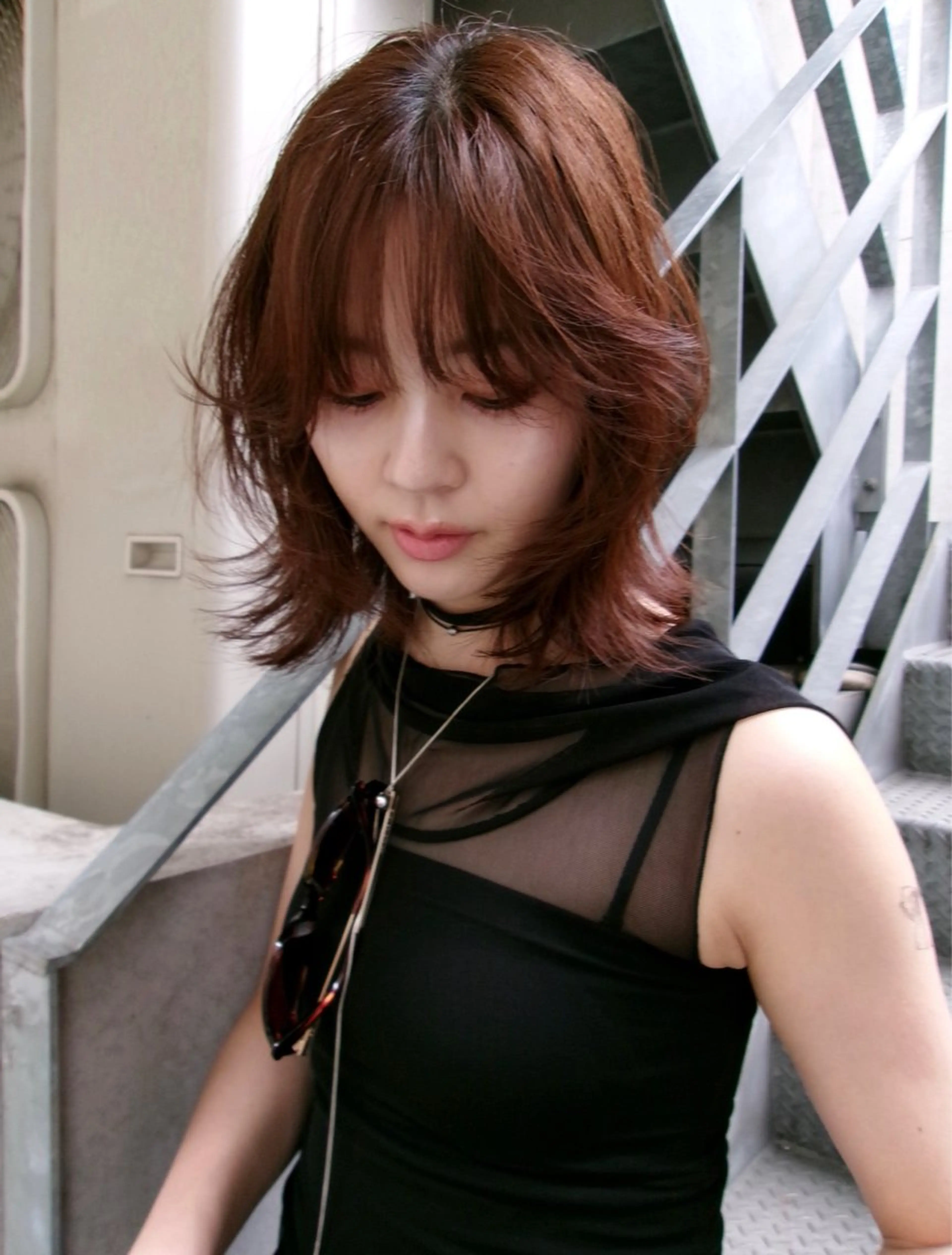 ミディアム ハッシュカット🎀 レイヤーカットのヘアスタイル