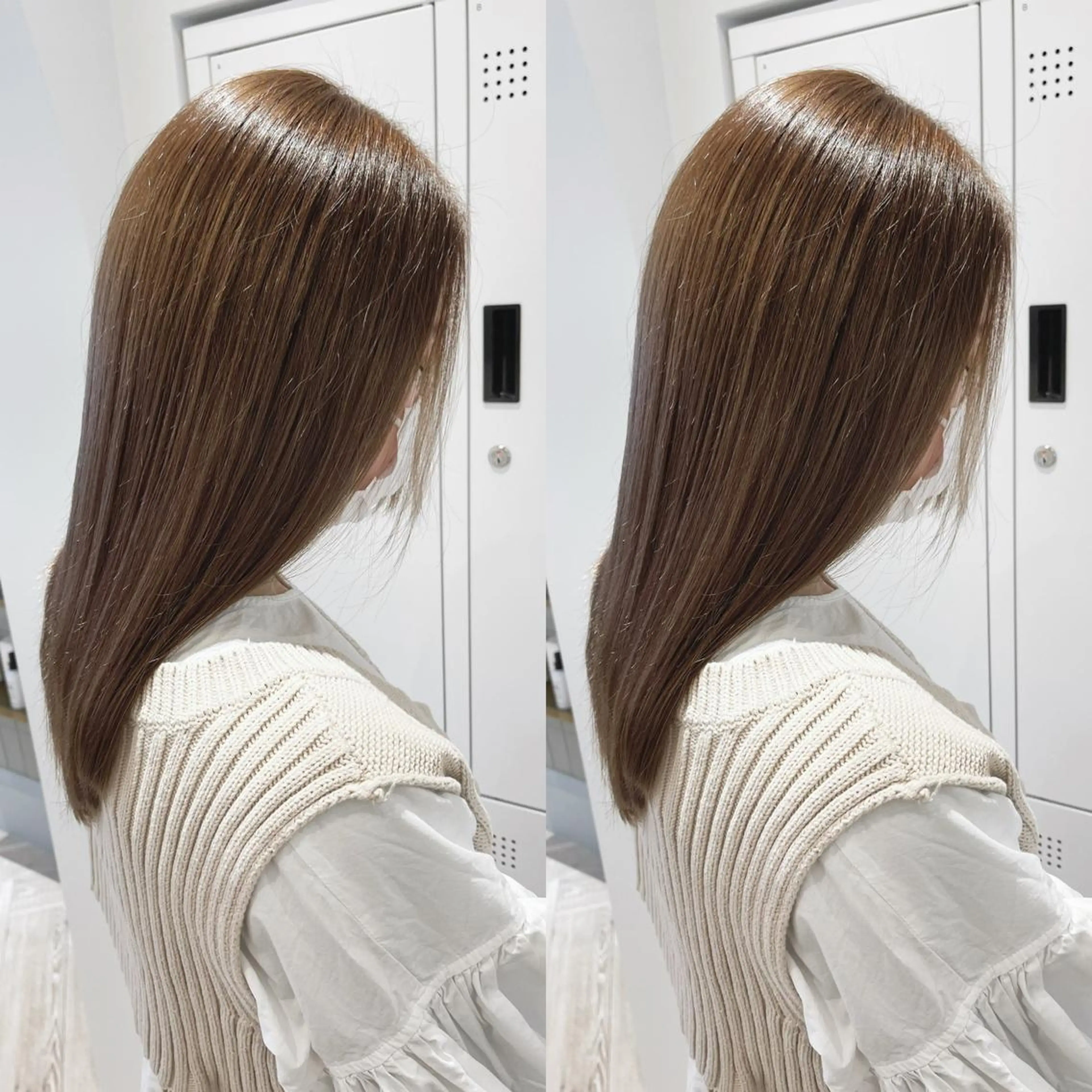 ミディアム カラー アッシュ ベージュカラー 佐々木 裕一のヘアスタイル