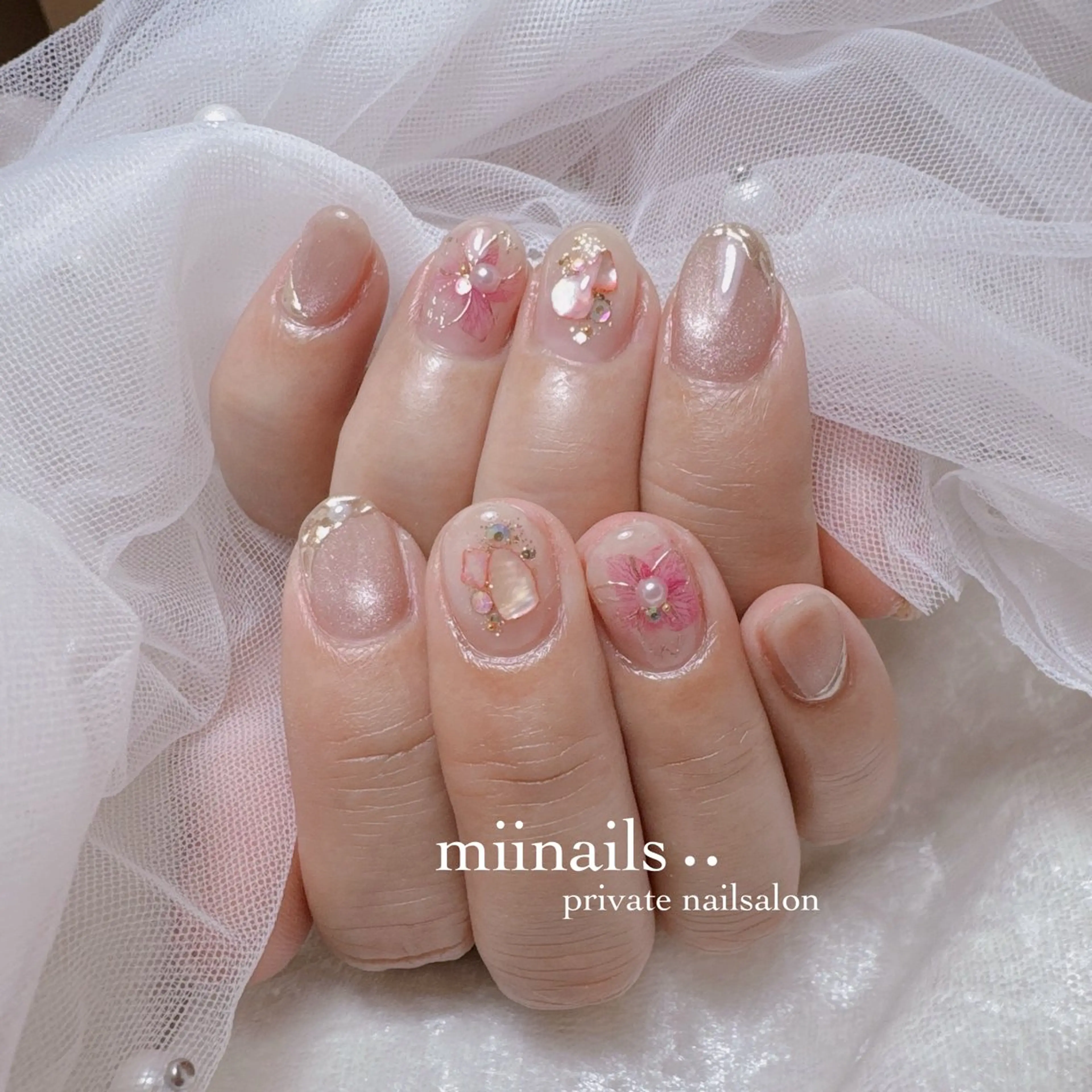 ネイル 韓国ネイル マグネットネイル ワンホンネイル ハンドネイル nailsalon miinailsのネイルデザイン
