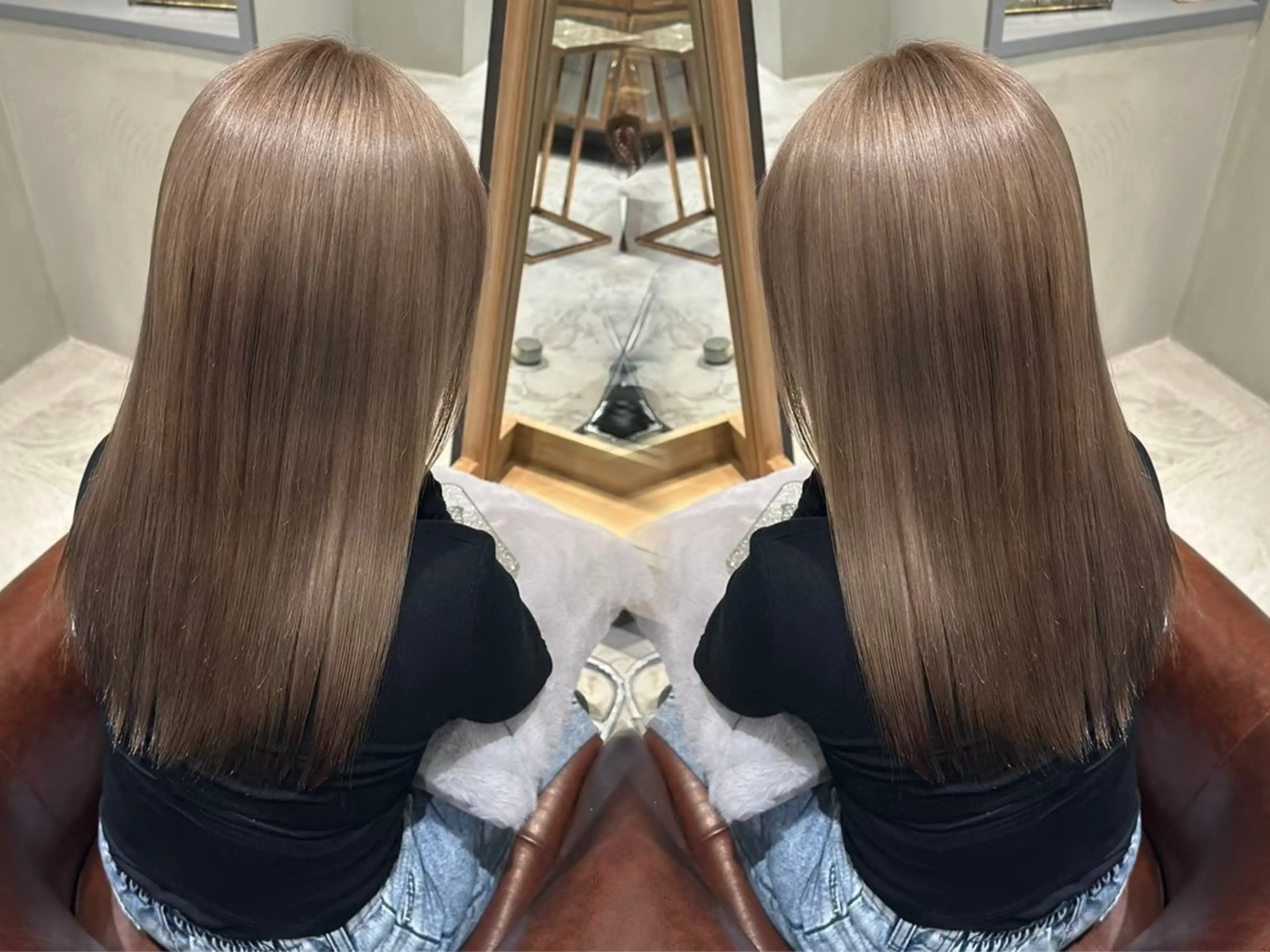 ロング ヘアカラー トリートメント 透明感カラー×ケア ブリーチTakeruのヘアスタイル