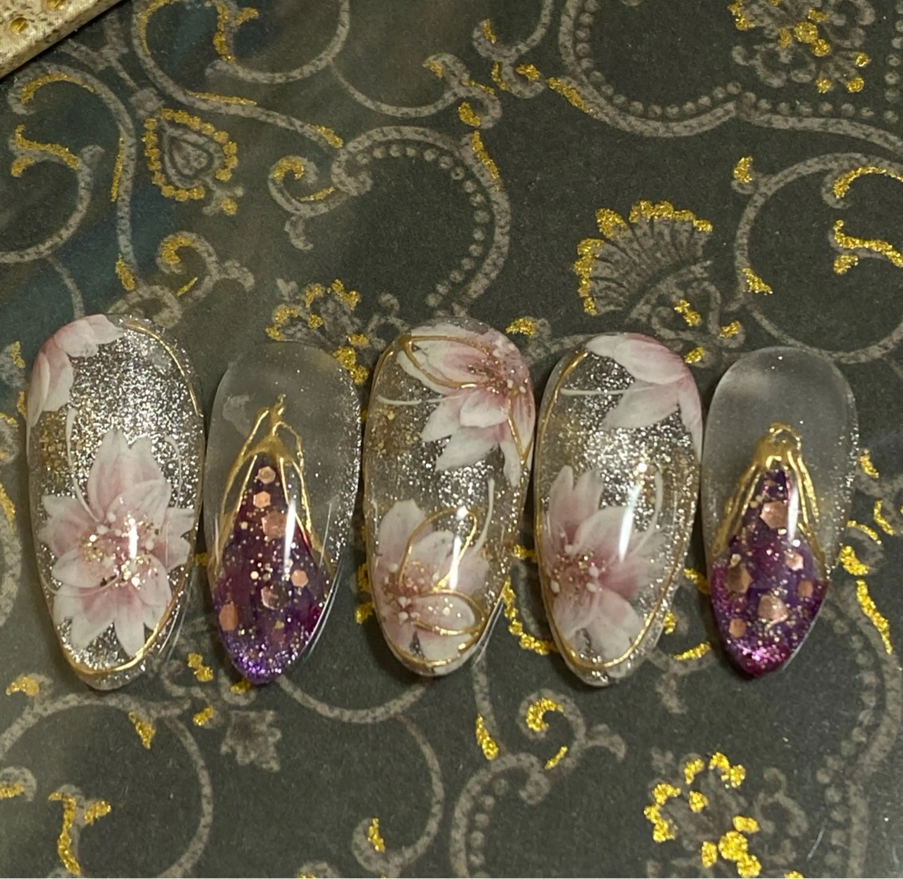 ネイル 桜ネイル フラワーネイル 自宅ネイルサロン ♦️nuance♦️のネイルデザイン