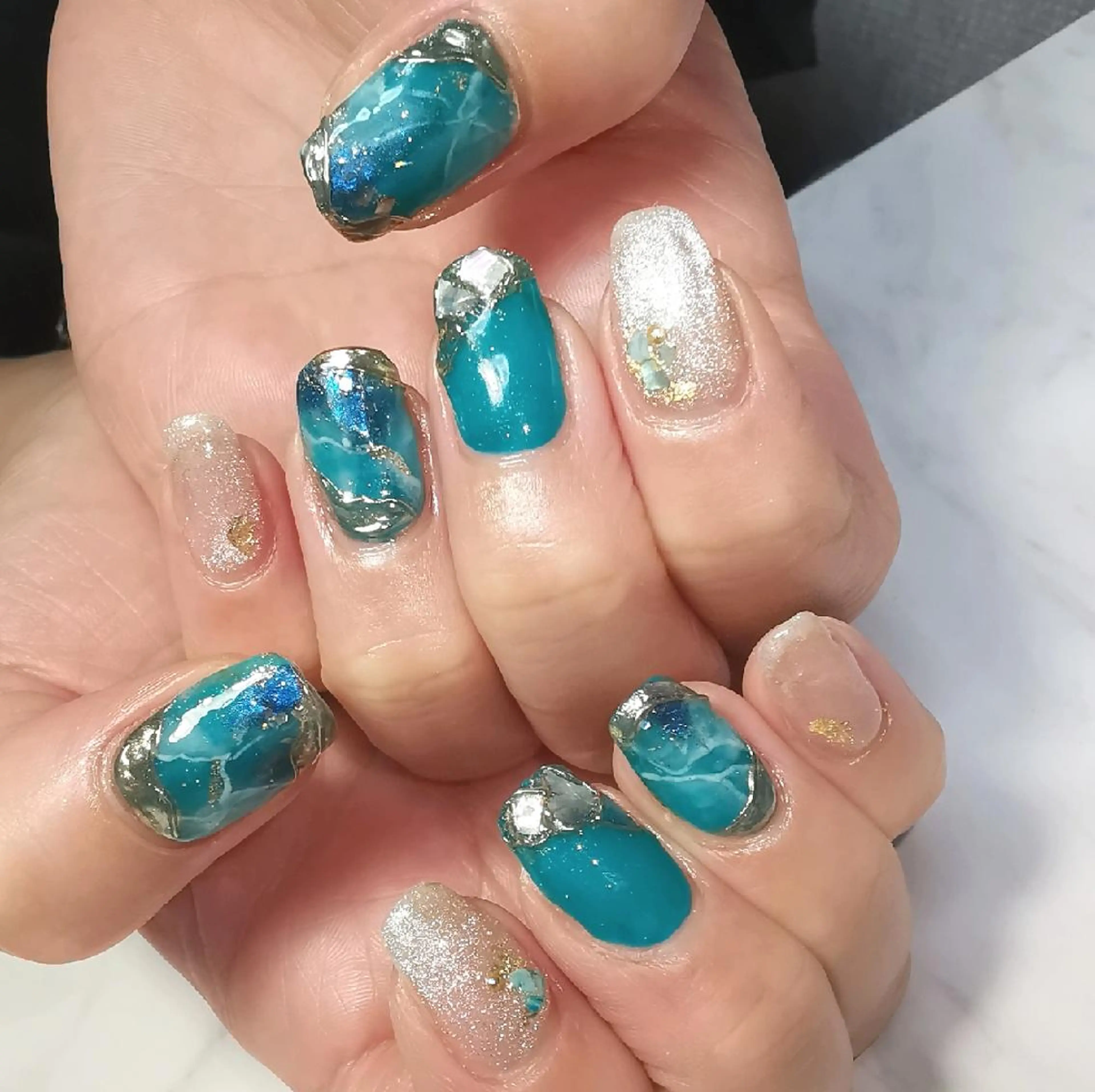 ネイル 大理石ネイル(マーブル) ハンドネイル reve あやののネイルデザイン