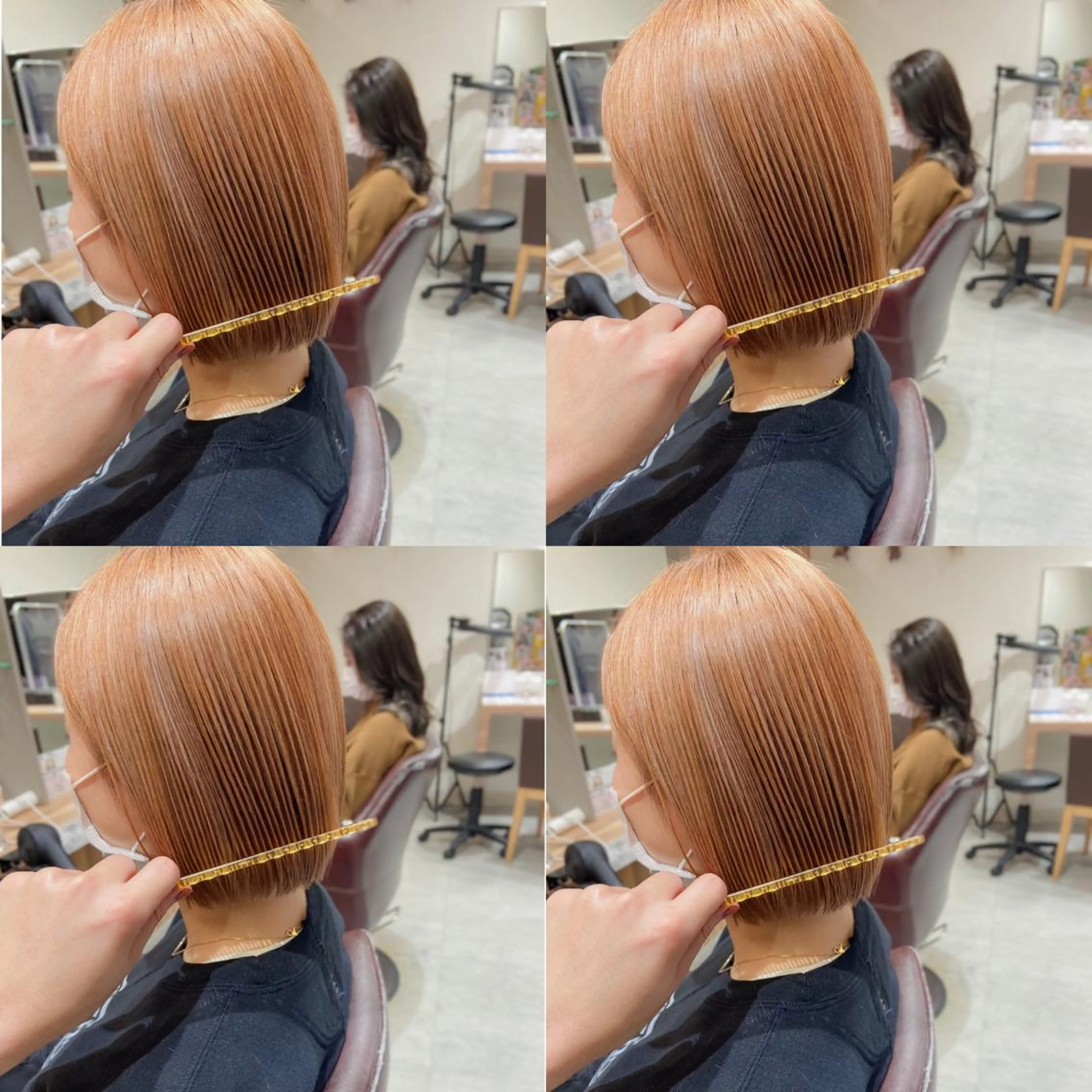 ミディアム カラー ヘアアレンジ カット ヘアカラー 竹内啓太 ボブのヘアスタイル