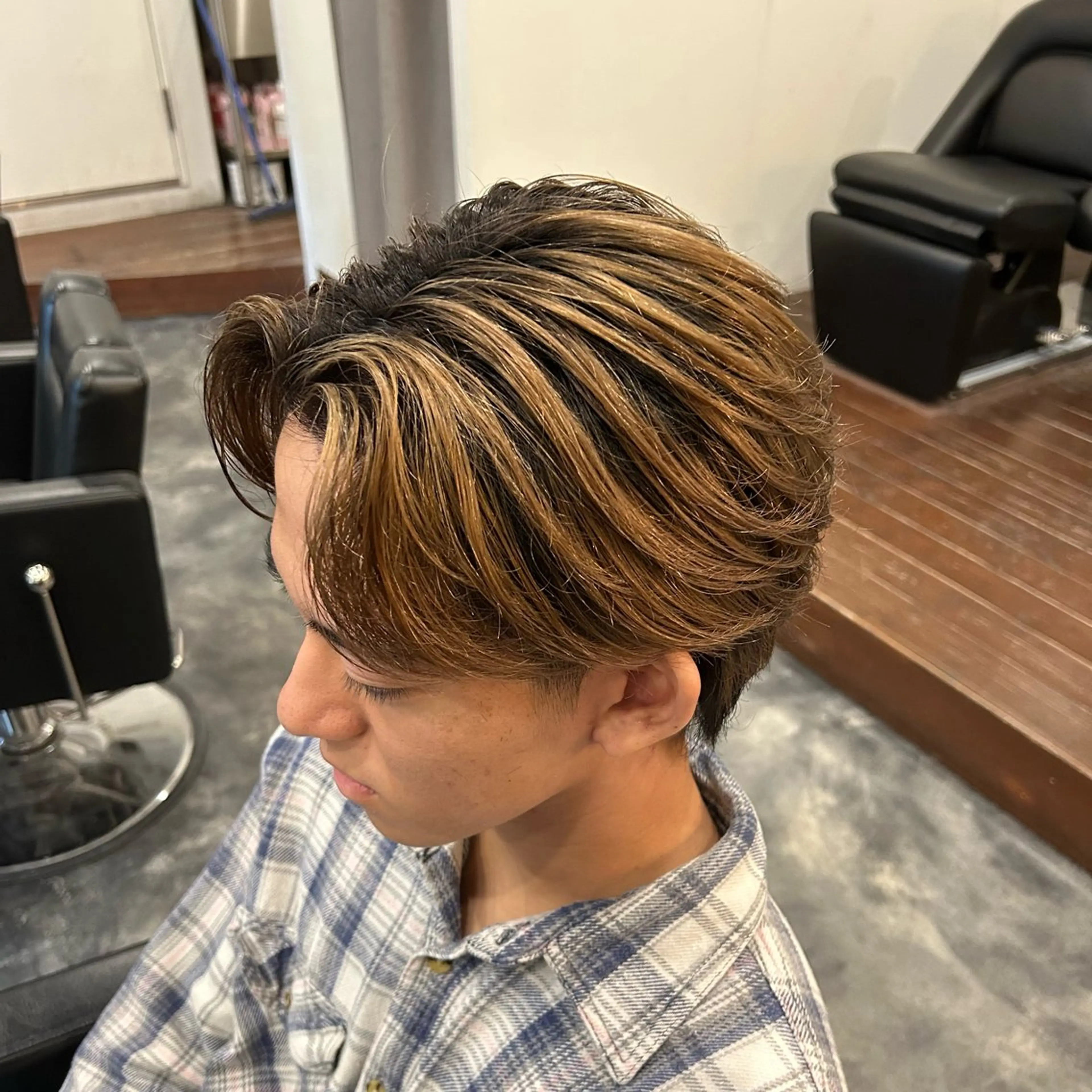 ショート カラー メンズ カット ヘアカラー メンズパーマ/京都駅 /メンズ/奥村航平のヘアスタイル