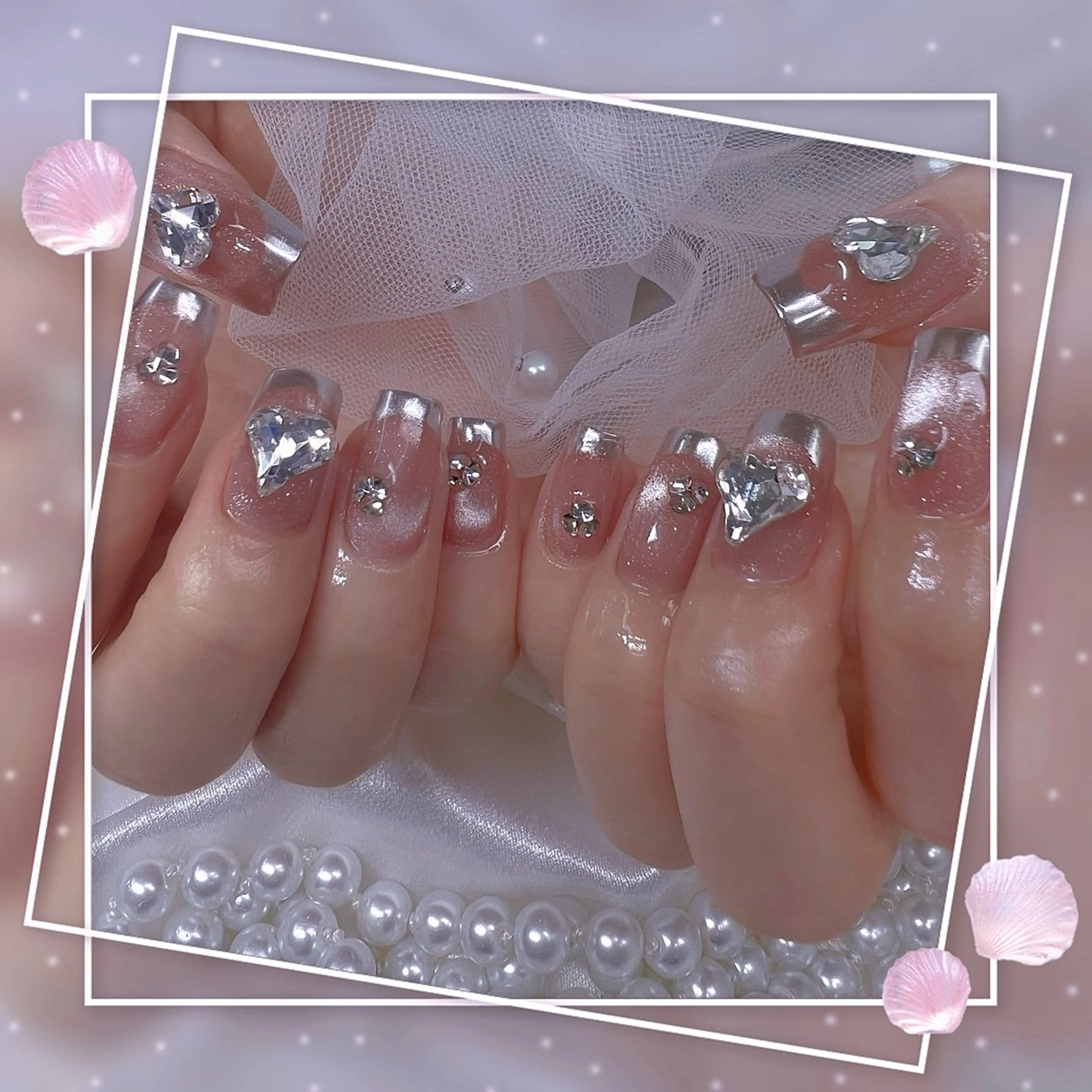 ネイル チークネイル ガーリー グラデーション マグネットネイル ピンク ハンドネイル ハンドケア Chill Nailsalonのネイルデザイン