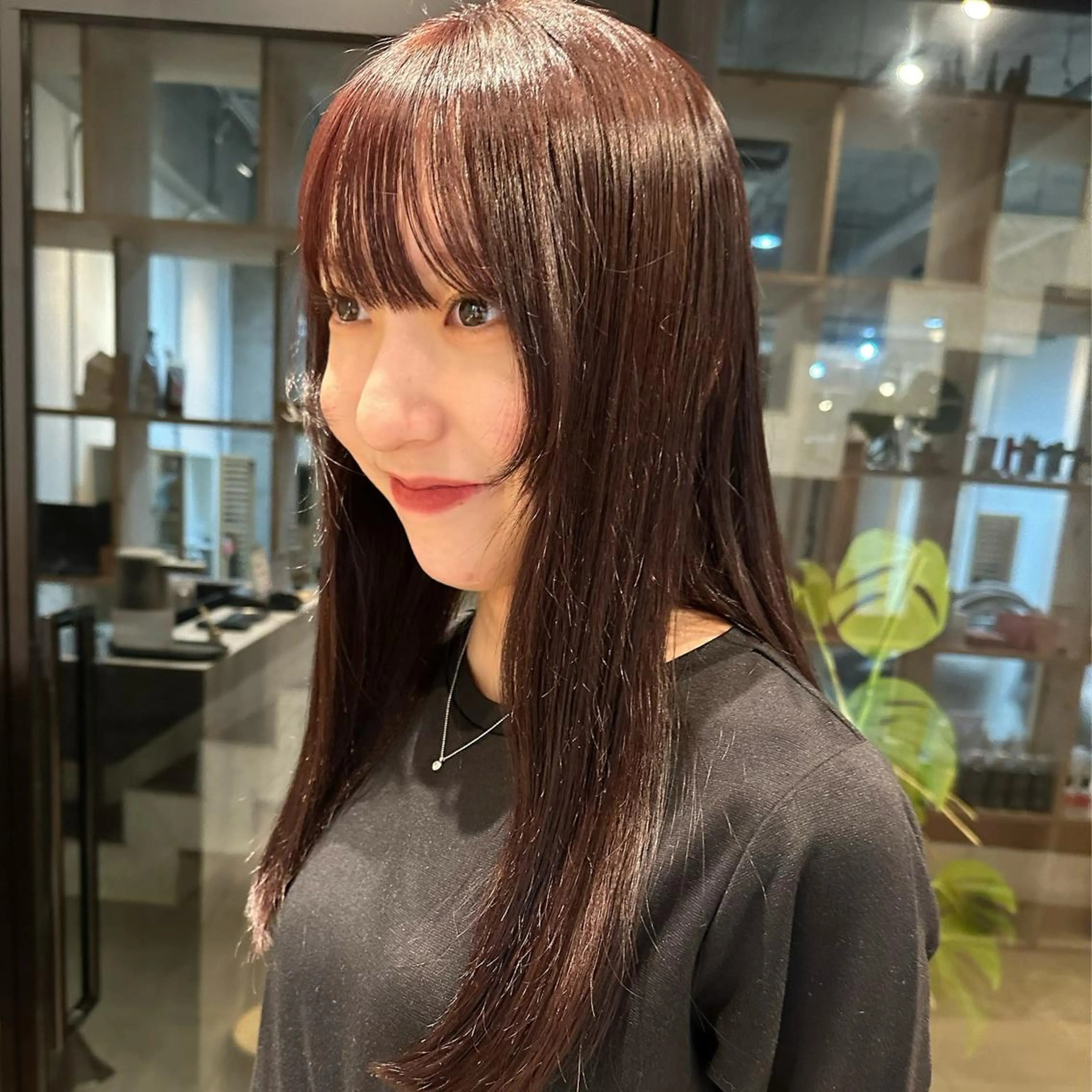 セミロング カラー ピンクカラー ボブ/レイヤー/ニュ アンスパーマ/小夏のヘアスタイル