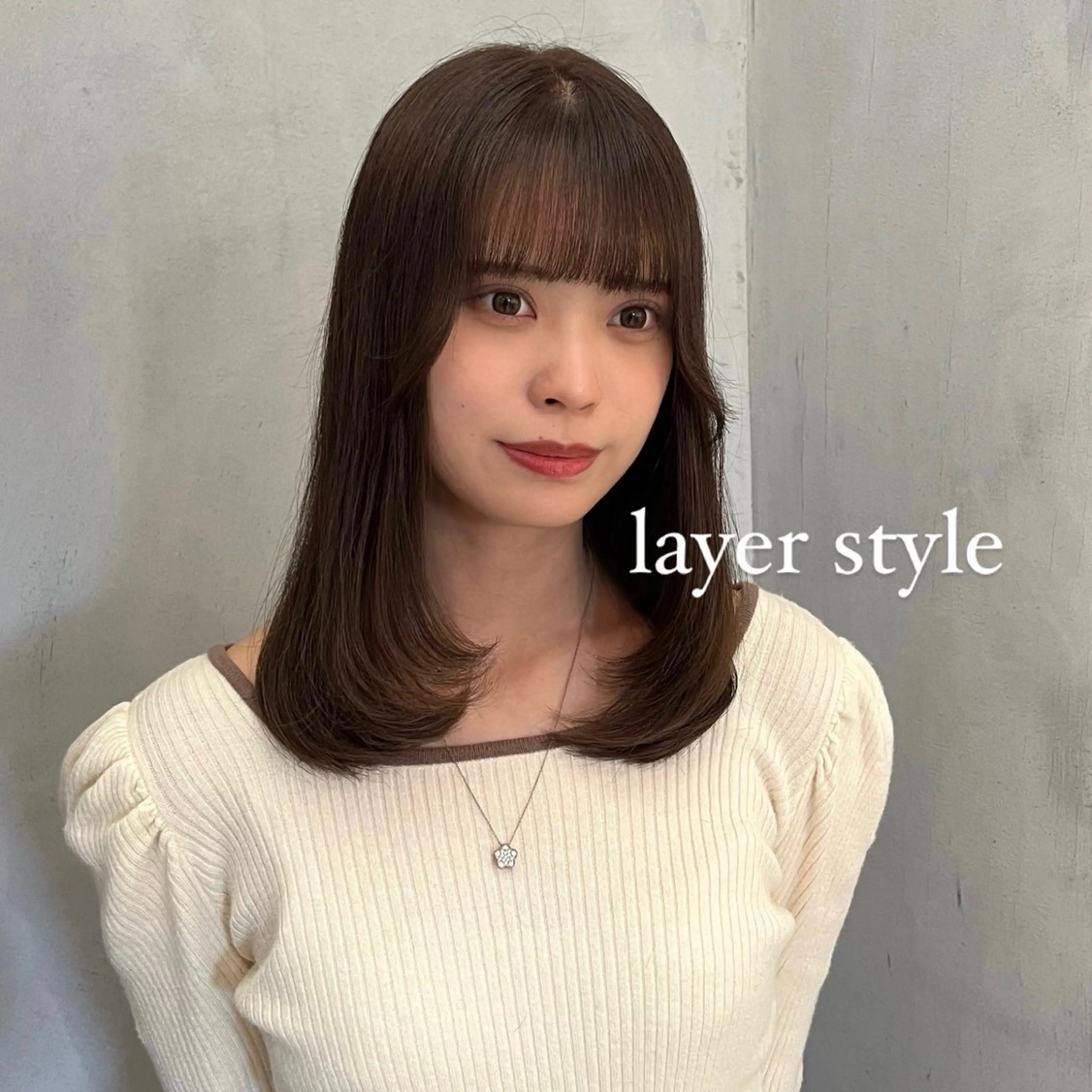 ミディアム 𝙆𝙖𝙞🎀🩶 レイヤー/縮毛矯正のヘアスタイル