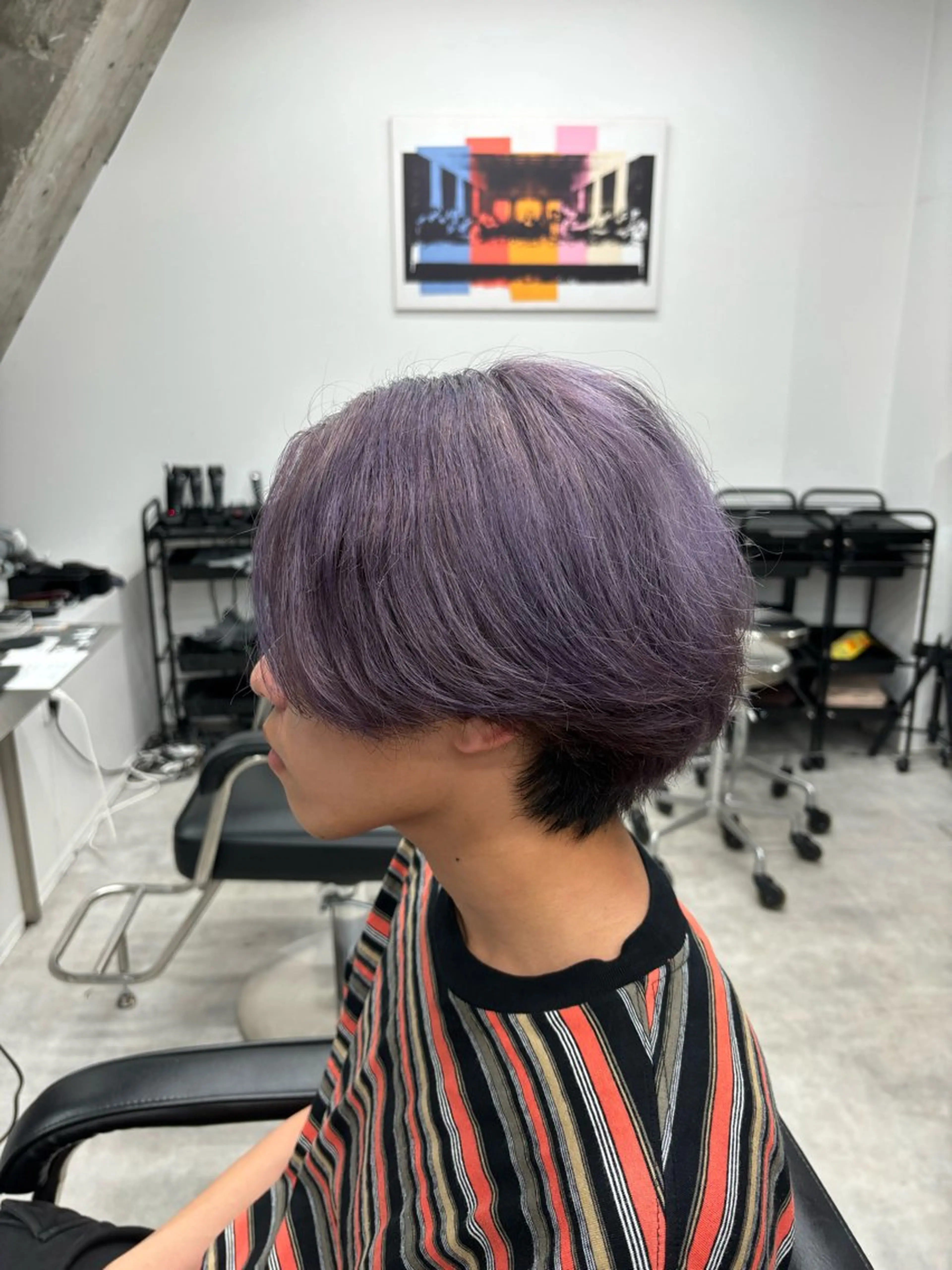 カラー メンズ 透明感カラー ラベンダーカラー メンズパーマ/新潟/ 万代/高橋悠叶のヘアスタイル