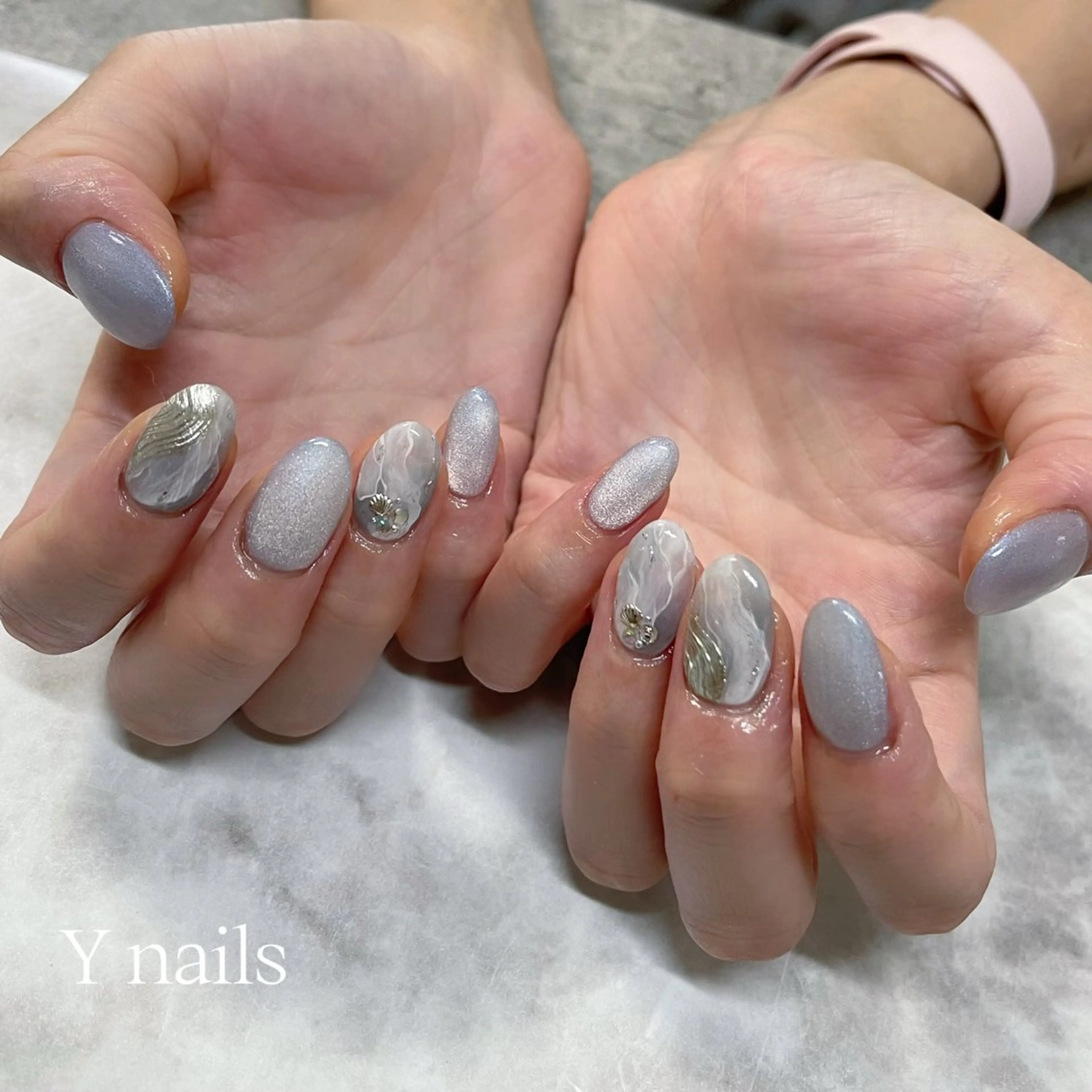 ネイル マグネットネイル ニュアンスネイル ハンドネイル 沖縄 Y nailsのネイルデザイン
