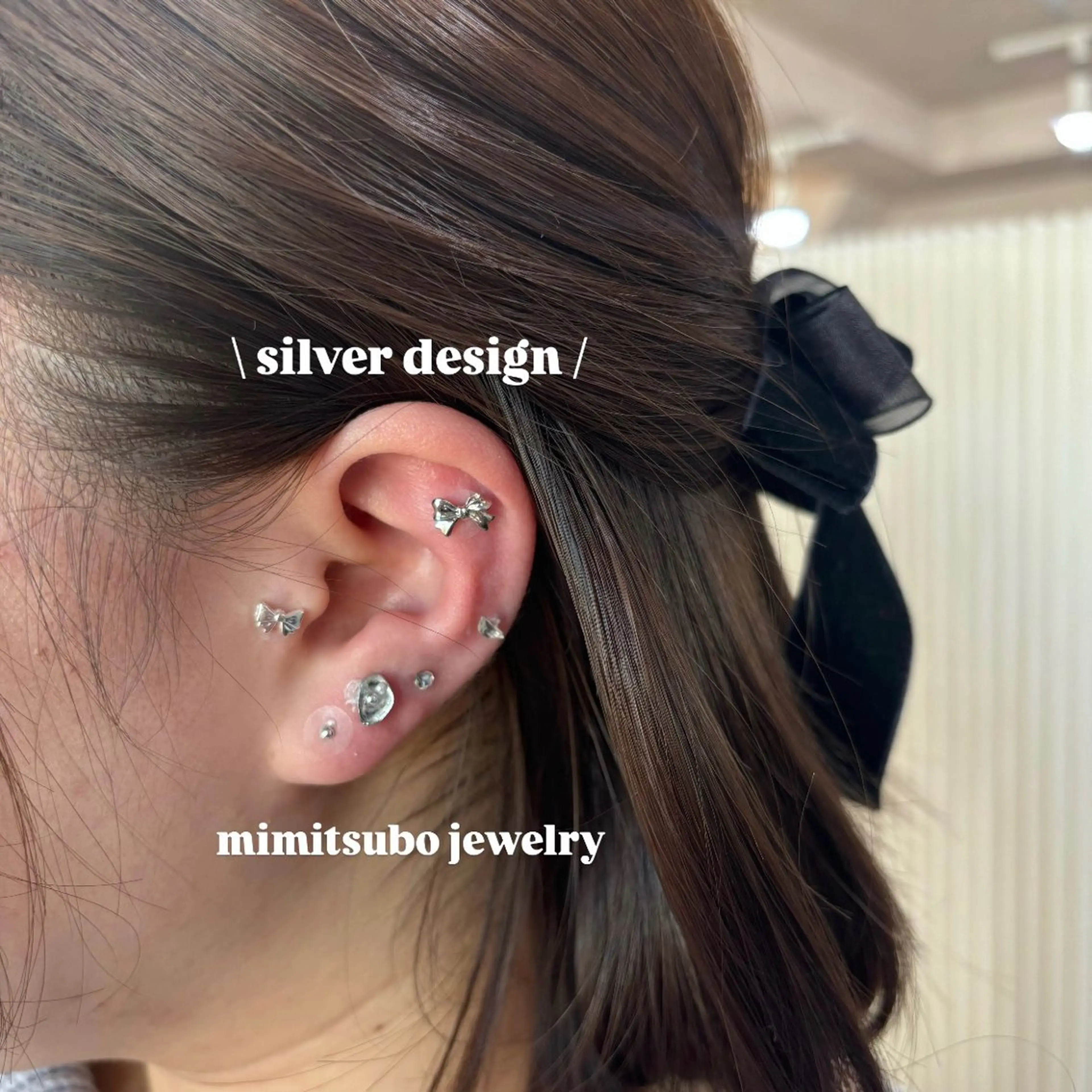 【ミニモ学割👀】夏休み限定クーポン✨耳つぼジュエリー👂🏻🎀 3500円の写真